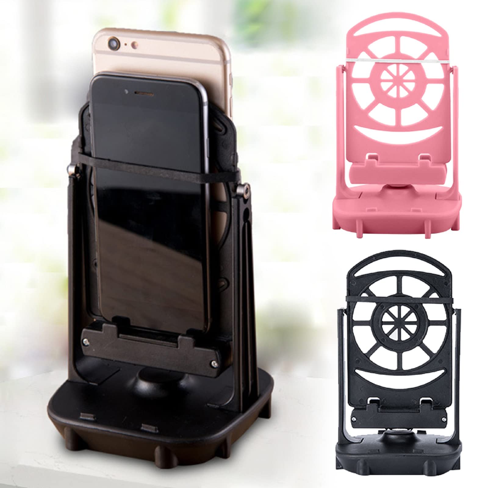 Xiaokeis Silent Dual Phone Swing Step Counter - Mute Rocker Bearing Brush Step Machine for Smartphones Under 7.2 Inches, Black | Perfect for Home Workouts, Office Fitness Tracking & Phone Charging While Exercising