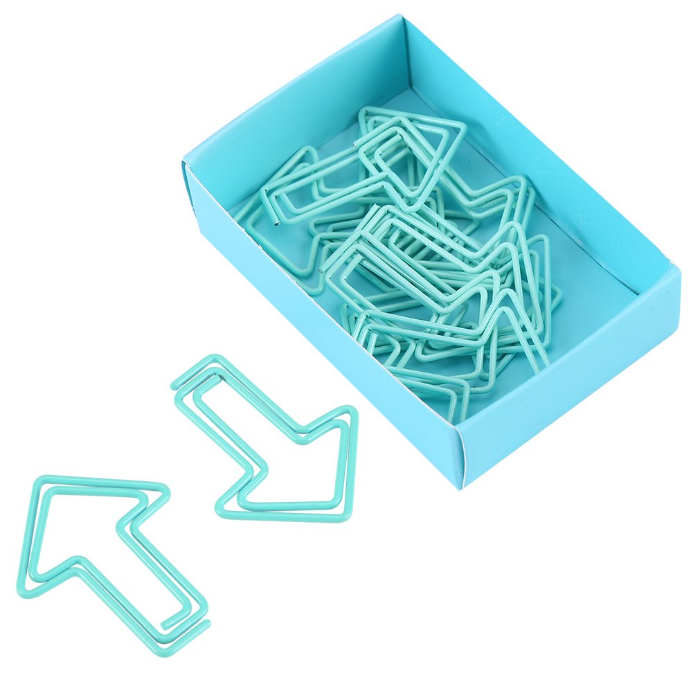 12Pcs Fun Metal Paper Clips - Colorful Document Clips for School, Office, Bookmarking & Organizing (Light Blue) - Perfect for Notebooks, Planners & Office Supplies