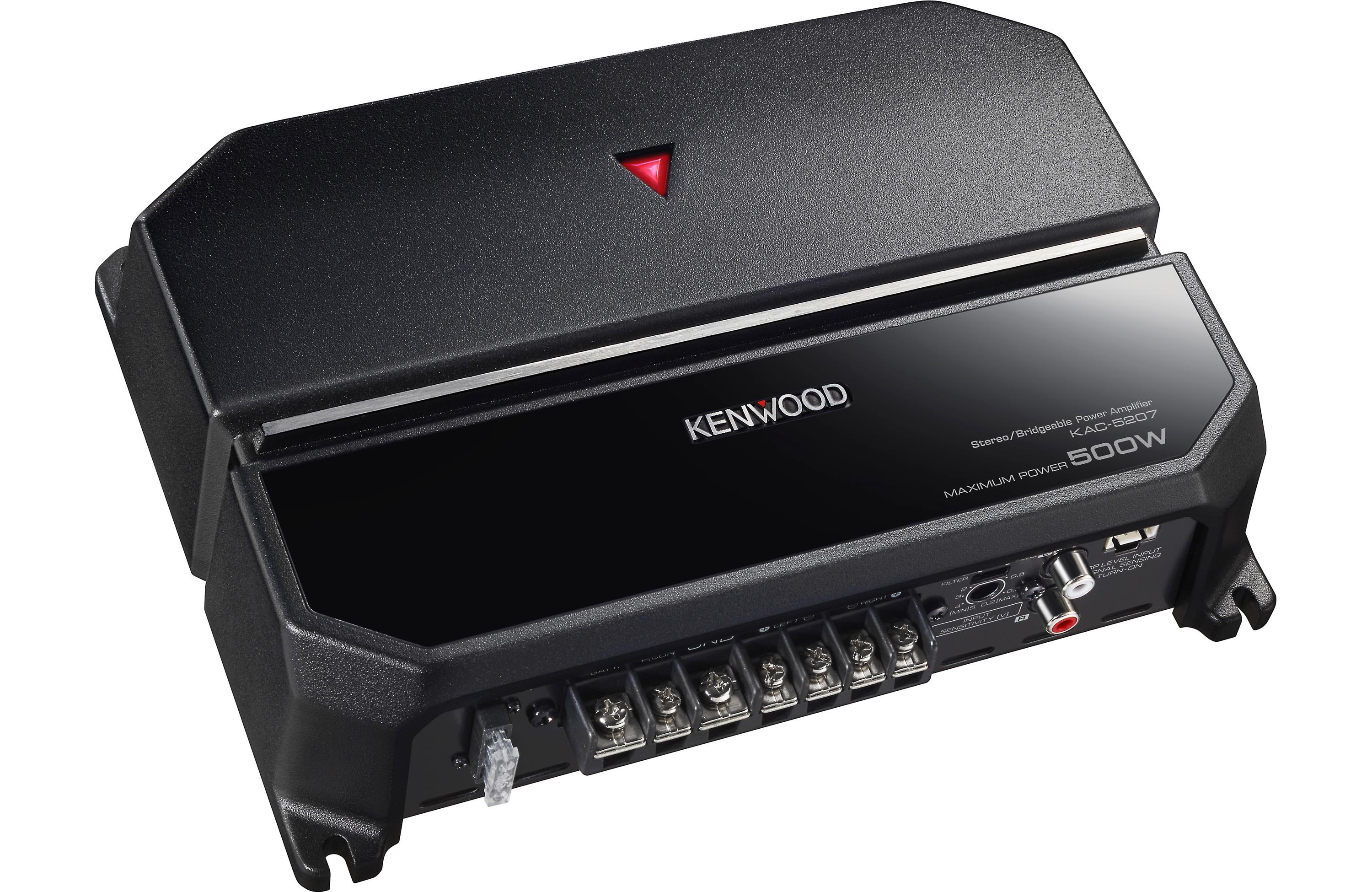 Kenwood KAC 5207 2 Channel Car Amplifier - 500W High Power Audio Stereo Amp for Cars, Trucks & SUVs | Perfect for Upgrading Car Audio System & Bass Boost