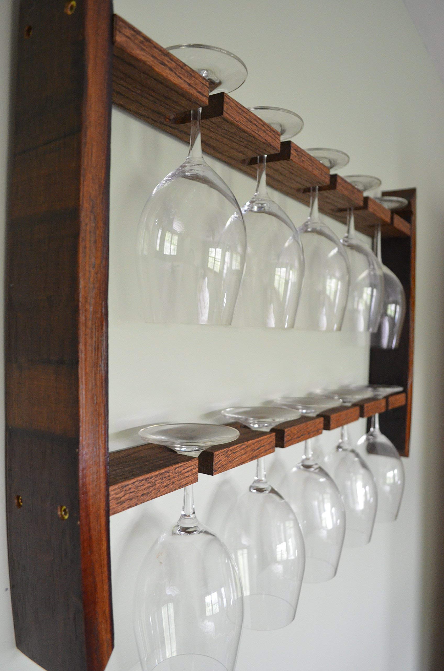 Premium Wine Glass Holder - Wall Mounted or Countertop Display for 6, 8, 12 Glasses - Perfect for Kitchen, Bar, Dining Room & Wine Cellar Organization