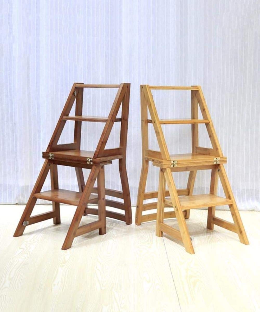 Foldable Bamboo Step Stool for Home, Multi-Functional Climbing Ladder Stool for Indoor Use - Perfect for Kitchen, Bathroom, and Storage Access