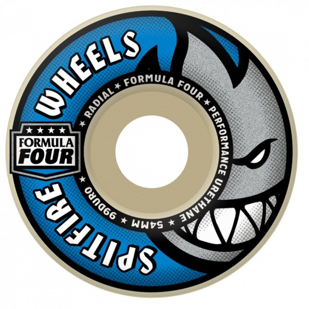 Spitfire F4 Radial Skateboard Wheels 55mm - High Performance Skate Wheels for Street & Park Skating - Durable & Smooth Ride - Yellow