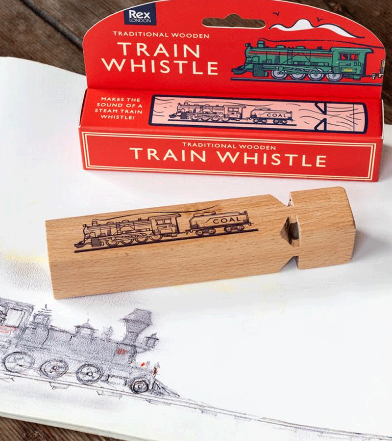 Wooden Train Whistle - Classic Kids Toy for Pretend Play & Outdoor Activities - Perfect for Train Enthusiasts, Birthday Gifts & Party Favors