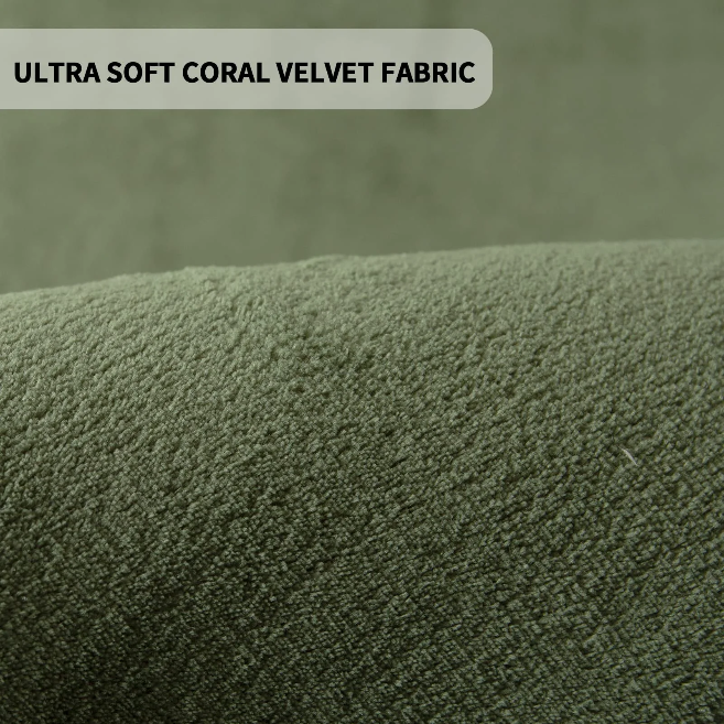 MAXYOYO Baby Play Mat - Soft Coral Velvet Thick Japanese Foam Rug with Non-Slip Backing, Olive Green - Perfect for Nursery, Playroom & Toddler Safe Flooring