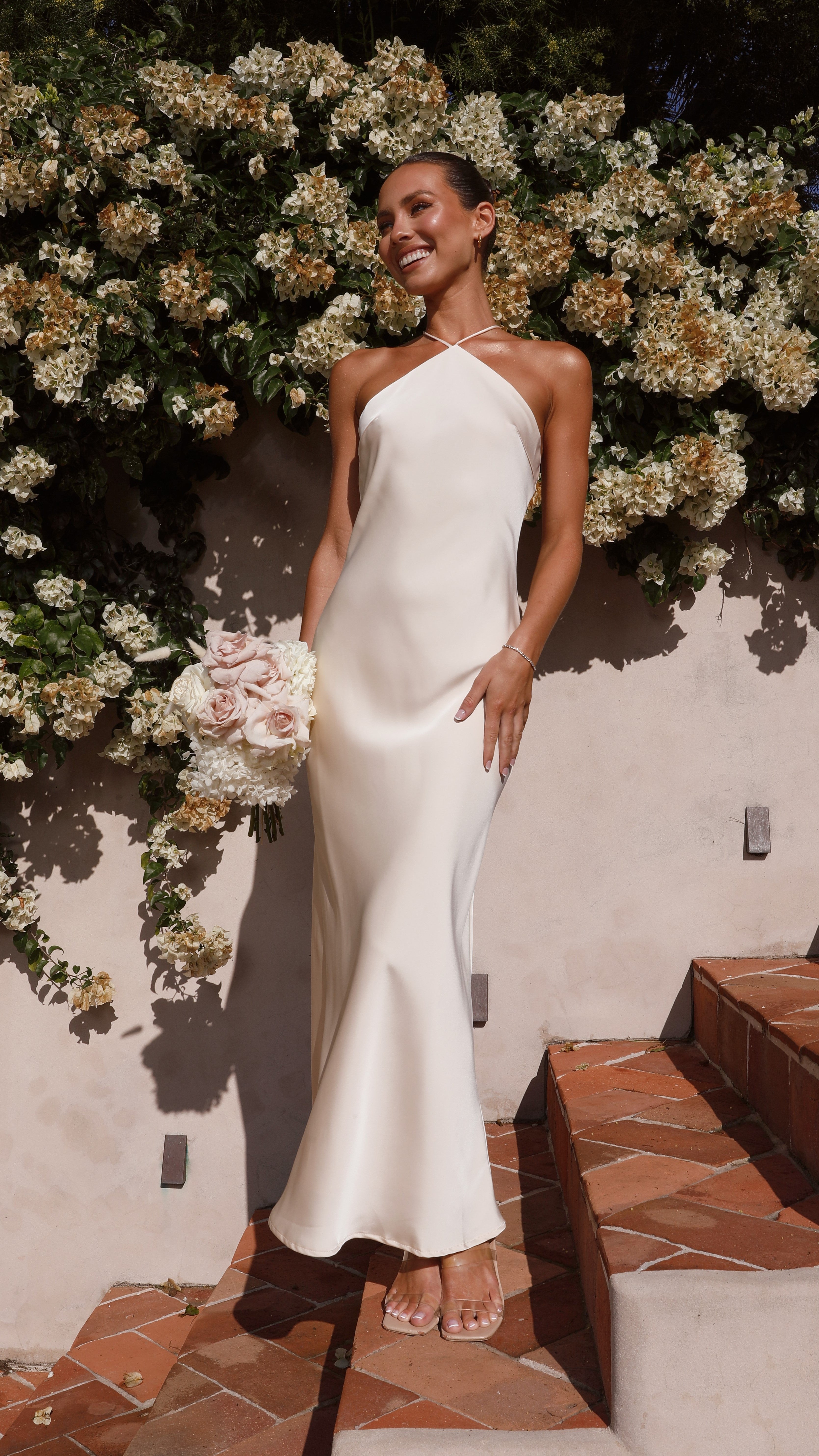Elegant Chiara Maxi Dress in Champagne - Perfect for Weddings, Parties & Special Occasions