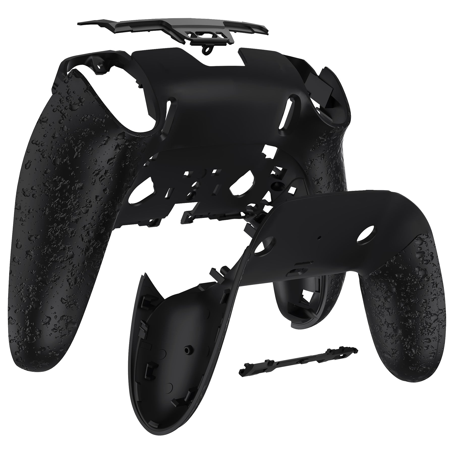 eXtremeRate Replacement Back Housing & Bottom Shell for PS5 Edge Controller - Textured Black | Durable & Ergonomic Design for Enhanced Gaming Performance