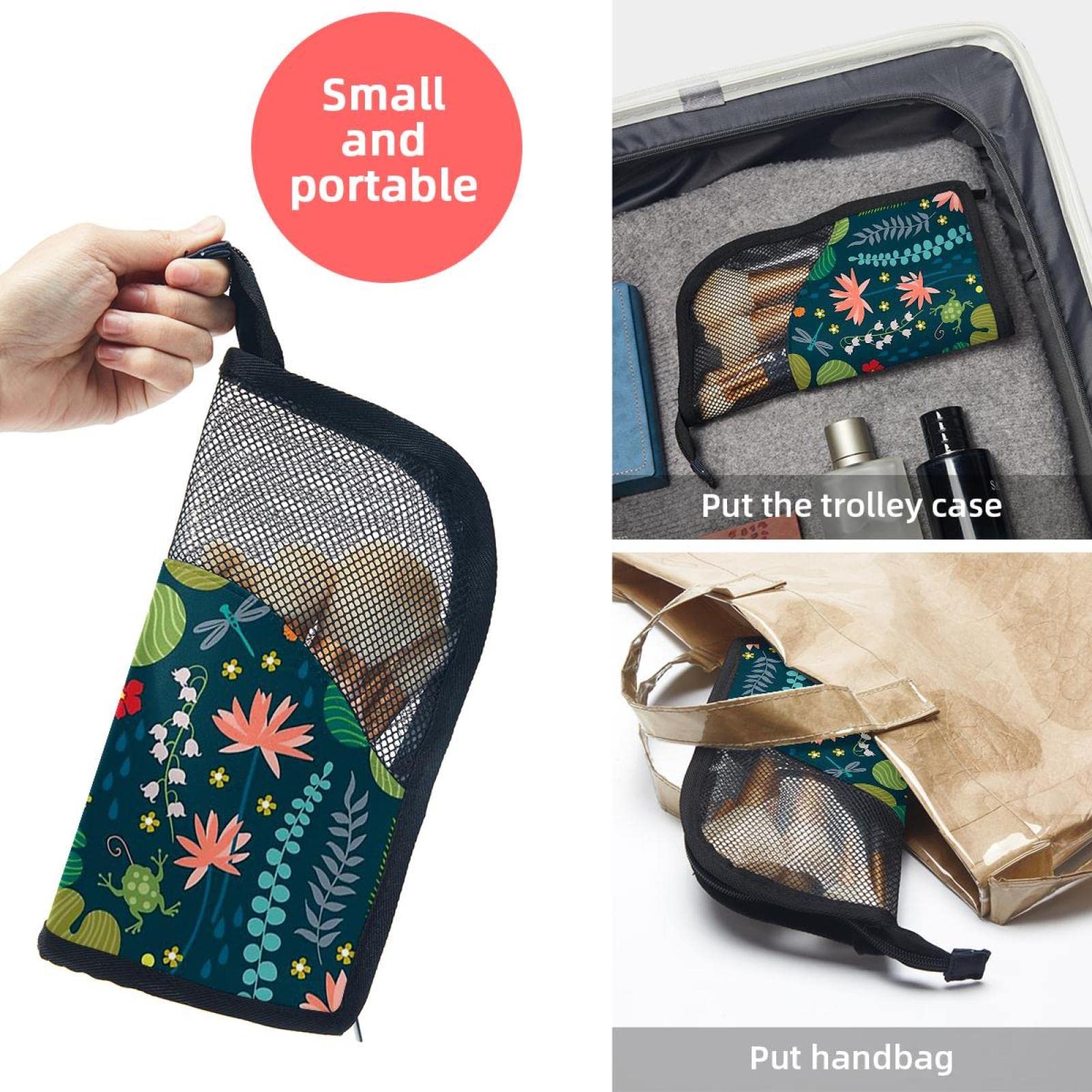 12-Piece Makeup Brush Organizer Bag with Lotus Design - Portable Cosmetic Brush Holder Case for Travel, Home & Professional Makeup Artists