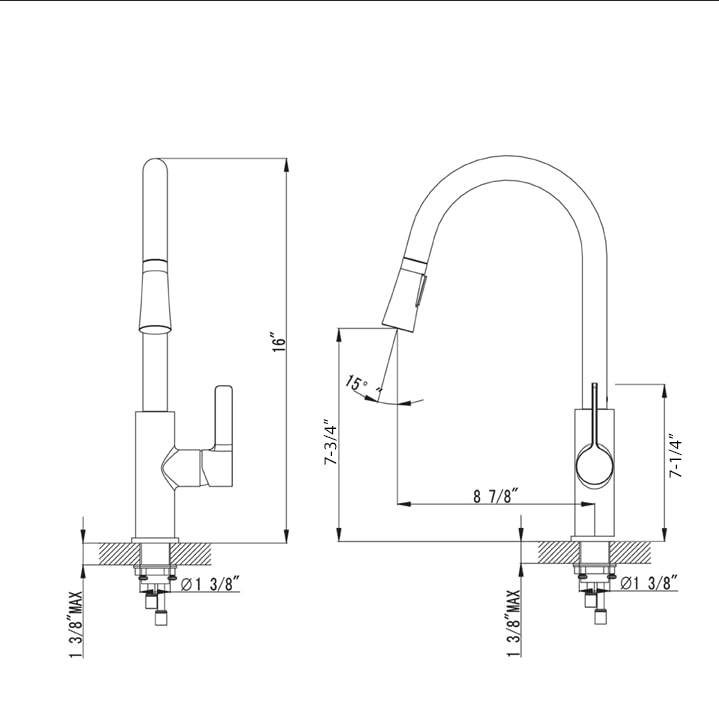Blossom Chrome Kitchen Faucet - Pull Down Sprayer & 360° Swivel Spout for Modern Homes