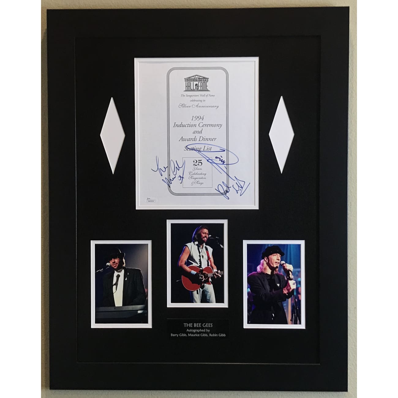 Authentic Bee Gees Songwriters' Hall of Fame Program Signed by All 3 Members - Includes JSA COA - Perfect for Music Collectors & Bee Gees Fans - Great Display Piece for Home Theater or Music Room