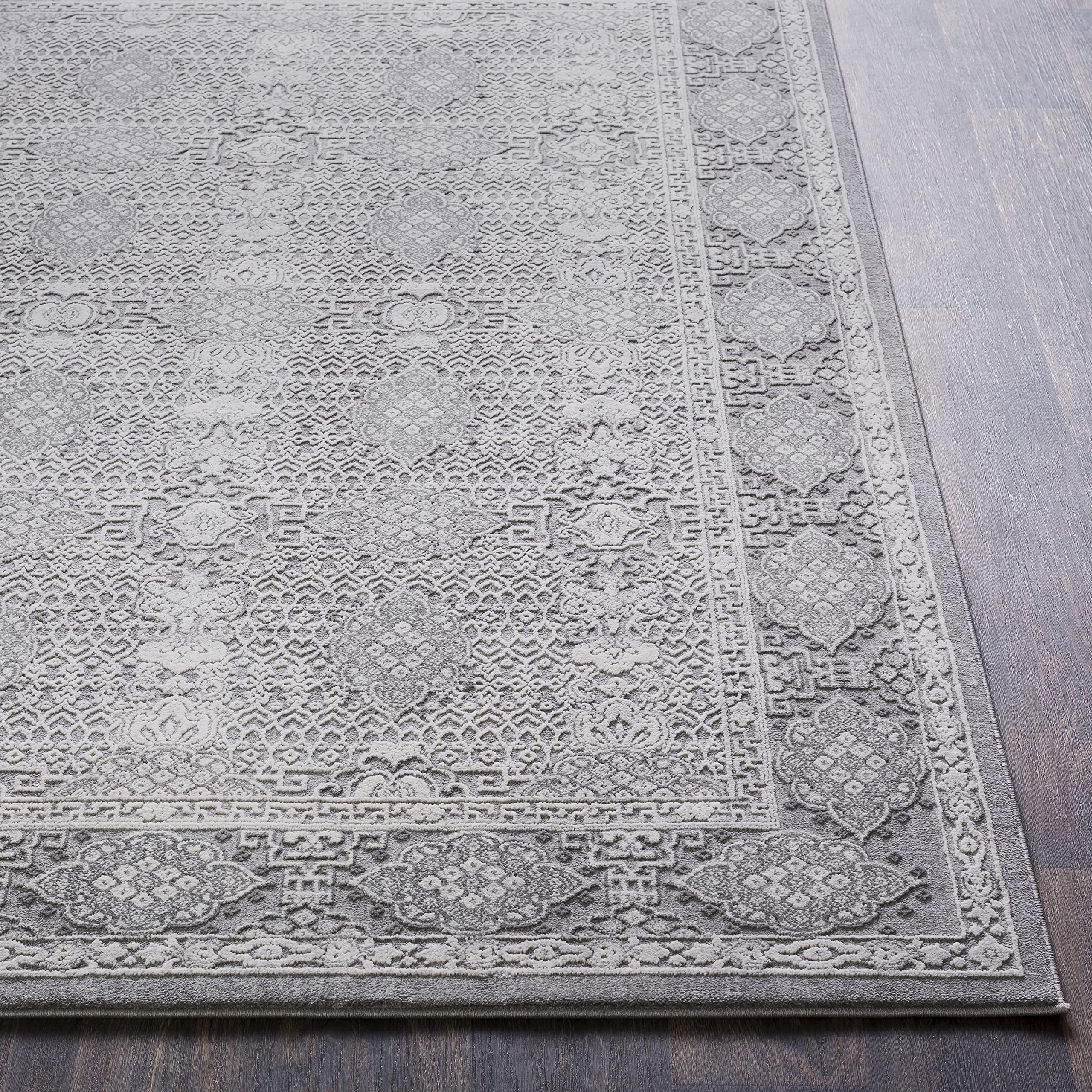 Mark&Day 3x8 Traditional Taupe Runner Rug - Soft Grey White Carpet for Hallway, Kitchen, Bedroom & Living Room (2'7