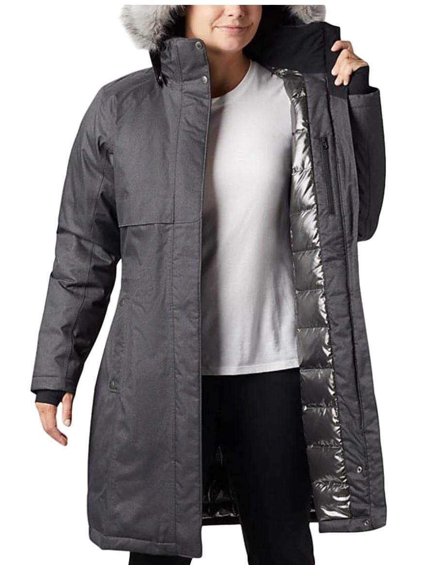 Columbia Women's Apres Arson II Down Long Omni-Heat Hooded Winter Jacket - Black, Medium | Waterproof Insulated Parka for Cold Weather & Outdoor Activities