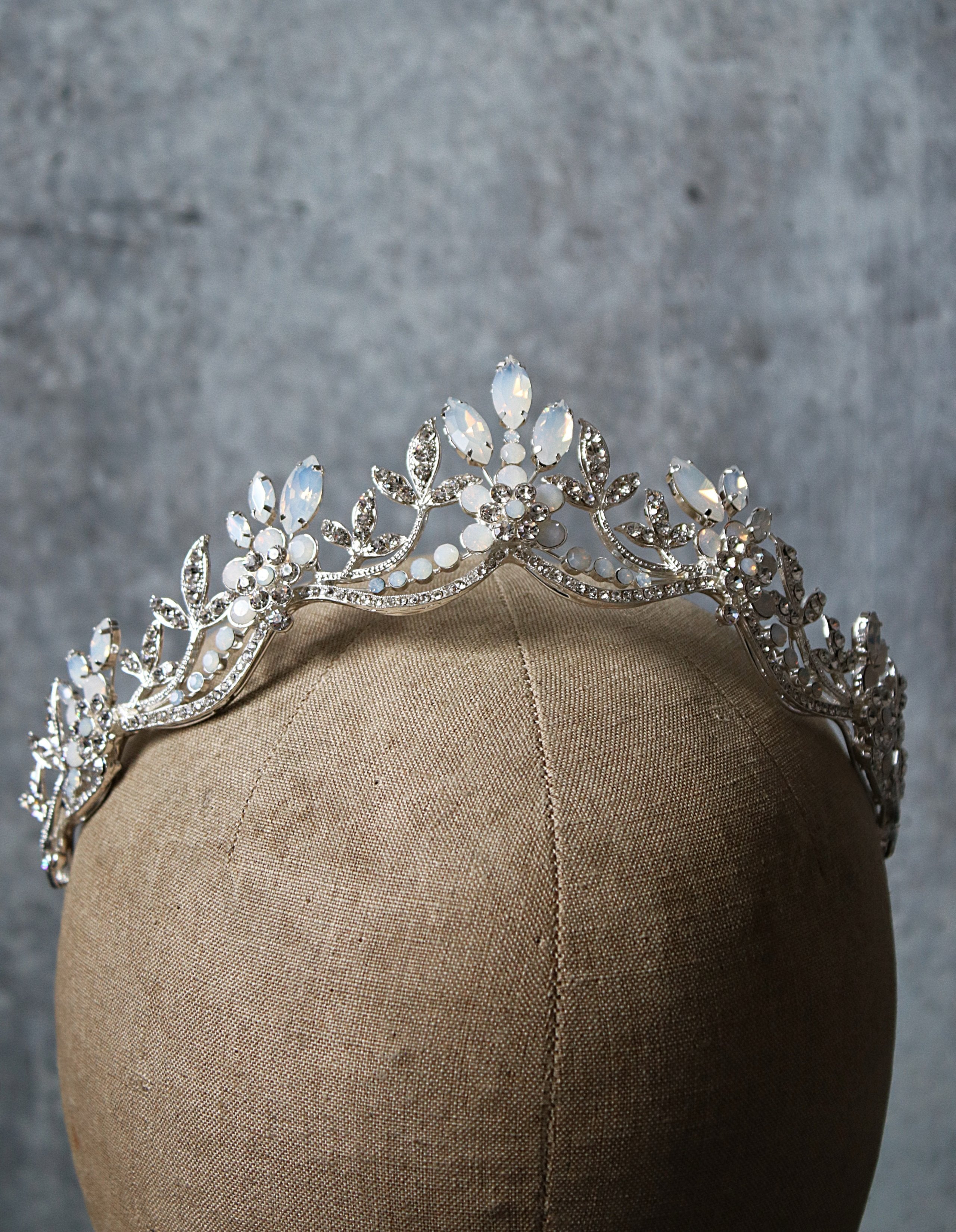 MAELYNN Silver Bridal Tiara - Elegant Rhinestone Wedding Crown for Bride, Princess, Prom, Pageant & Special Occasions