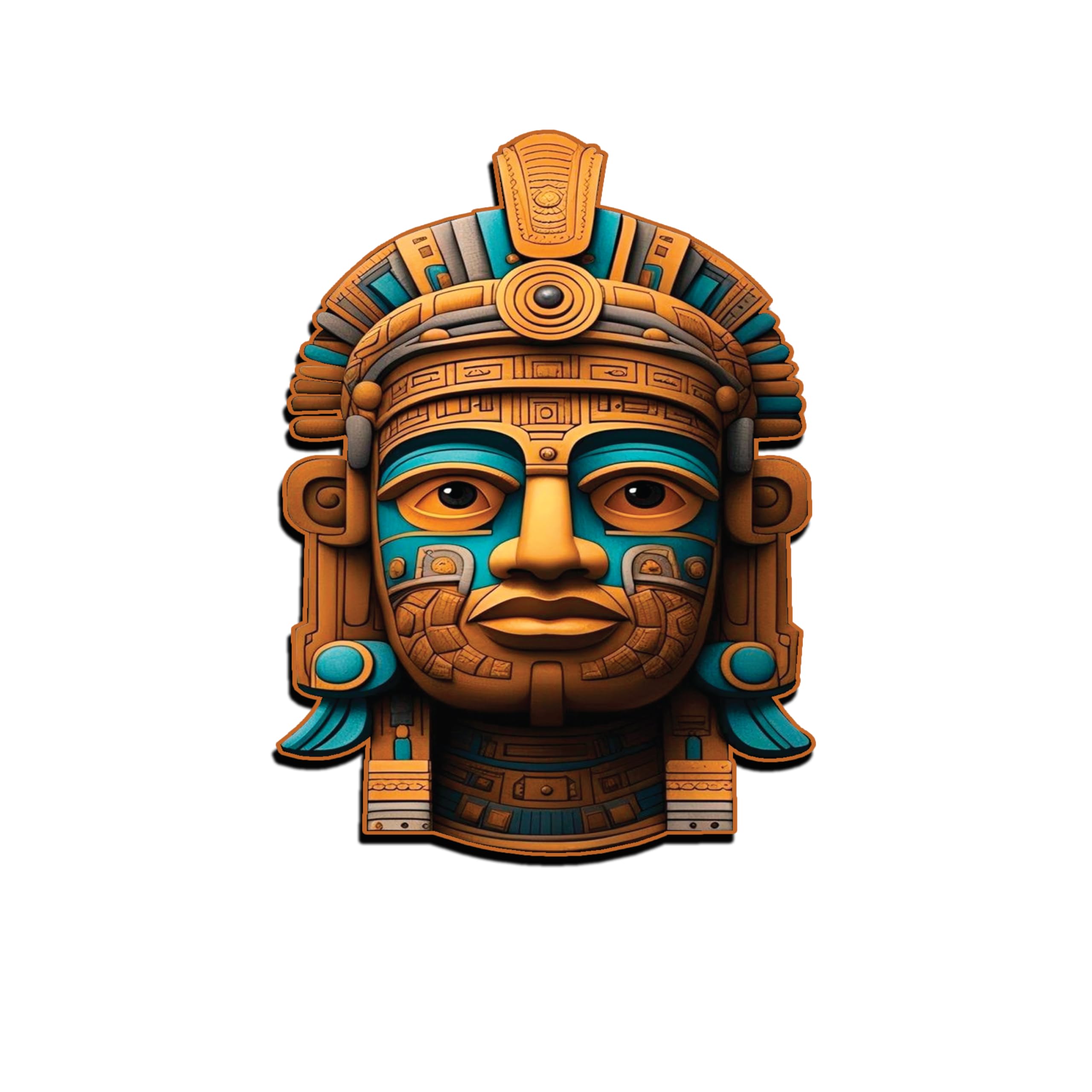 Gift Me Bazar 4-Pack Mayan Art Wooden Coasters for Coffee, Tea & Drinks | Heat-Resistant Table Protectors for Kitchen, Office & Dining Room | Perfect Home Decor & Housewarming Gift
