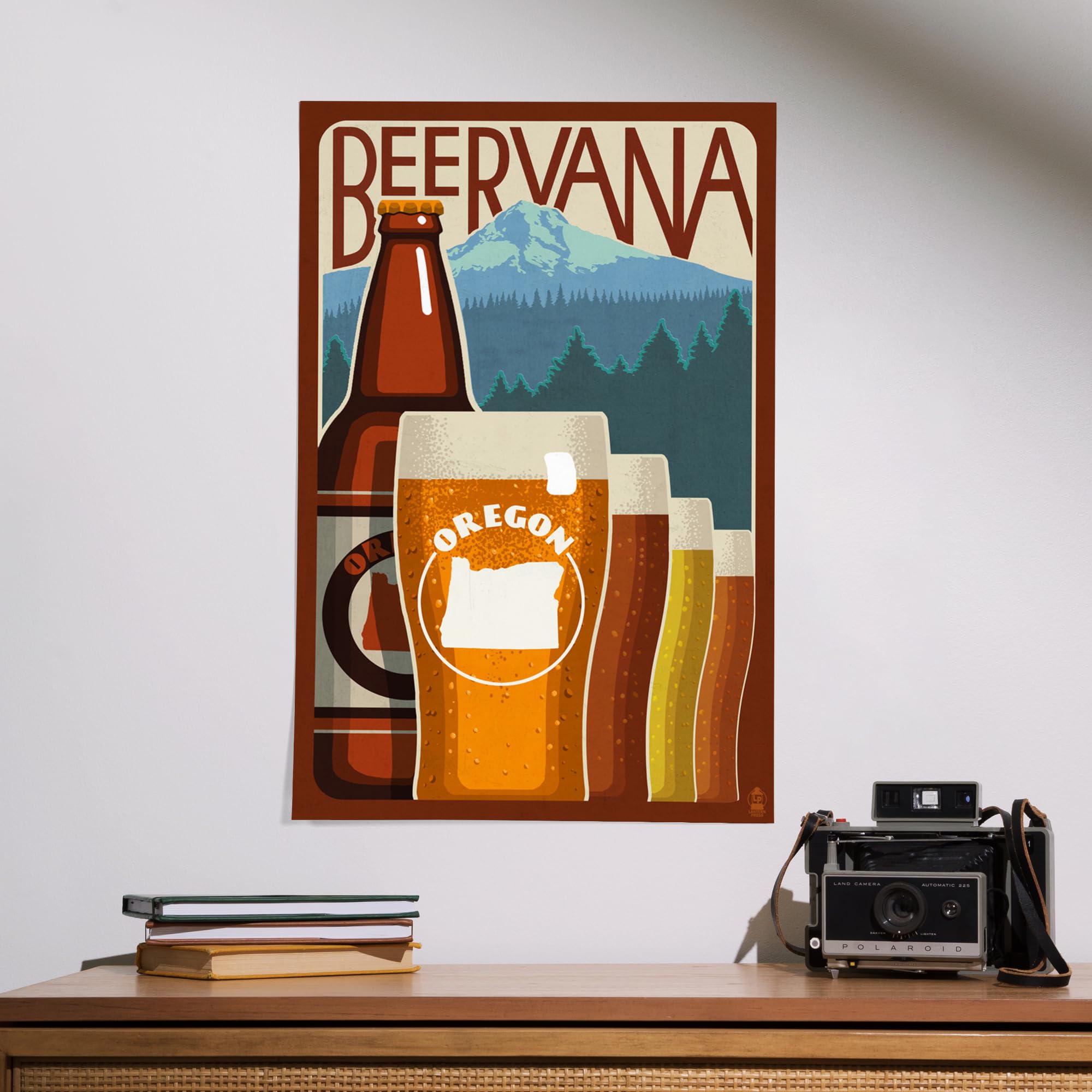 Lantern Press 16x24 Inch Giclee Art Print Wall Decor - Oregon Beervana Landscape Painting - Premium Canvas Artwork for Living Room, Bedroom & Office Decoration