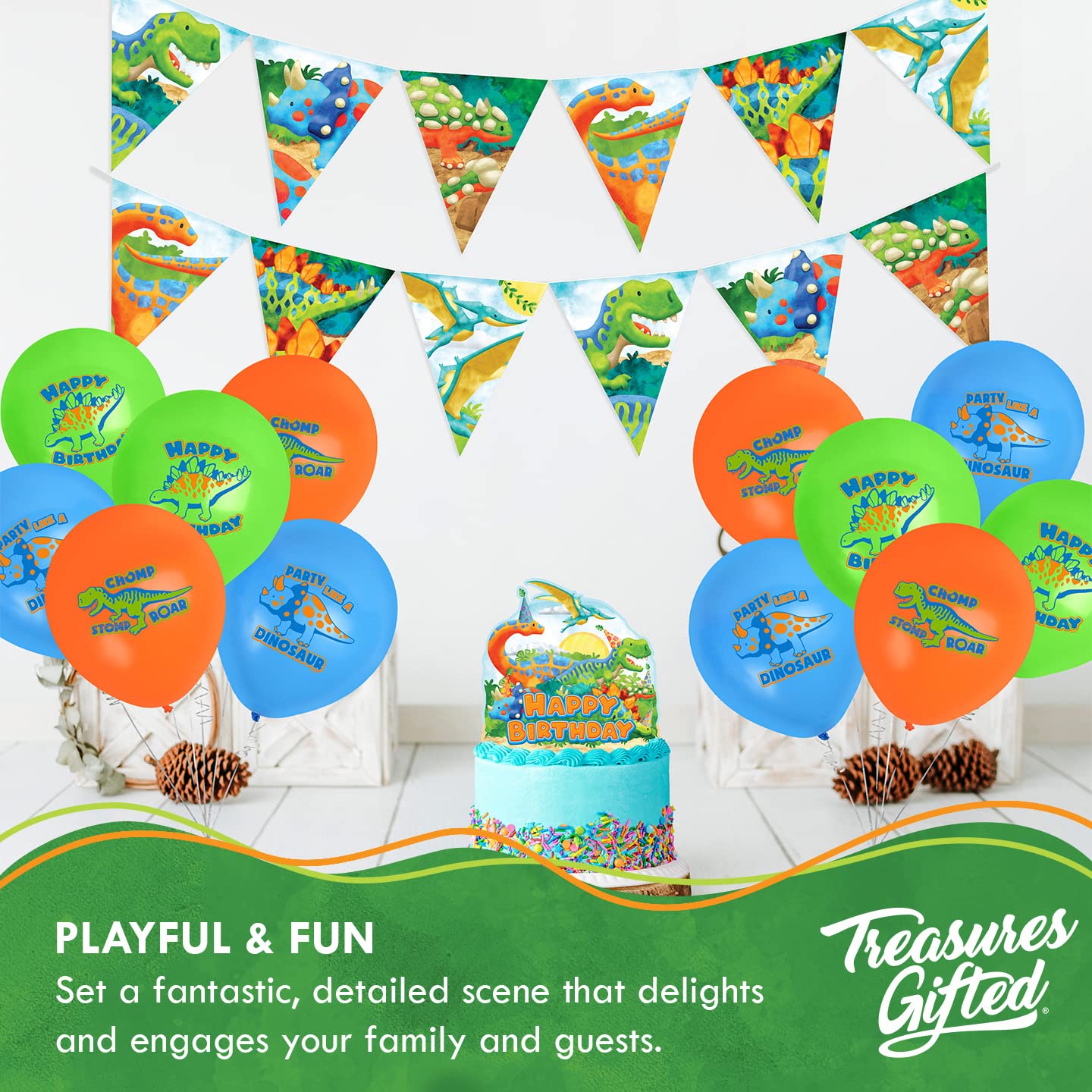 Dinosaur Cake Toppers for Birthday Parties - Premium Dino Cake Decorations for Boys & Girls - Cute Dinosaur Party Supplies - Perfect for Kids Birthday Cakes, Baby Showers & Themed Celebrations