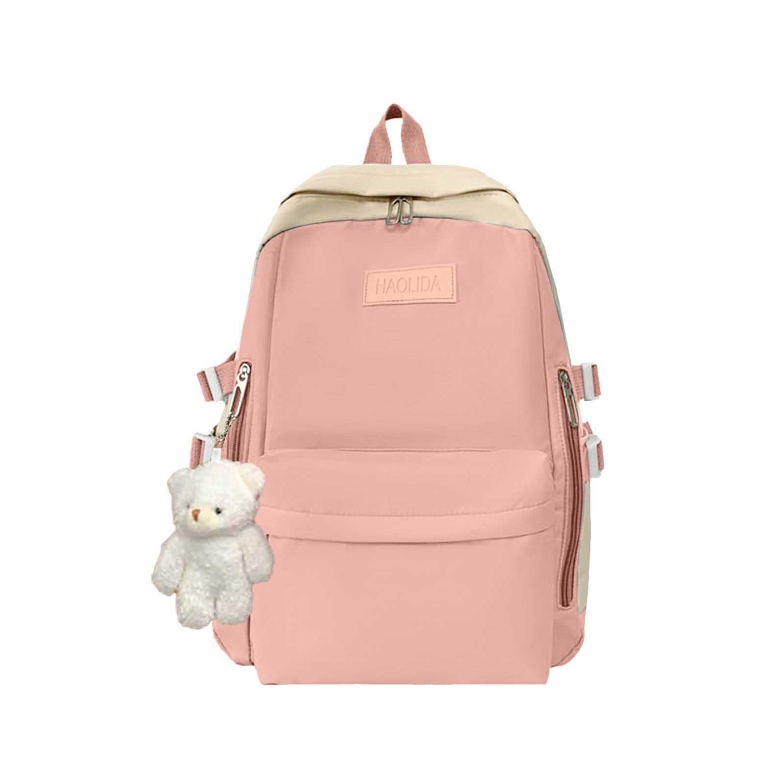 Cute Lightweight Large Capacity School Backpack for College Girls - Portable Casual Bookbag for Campus, Travel & Daily Use