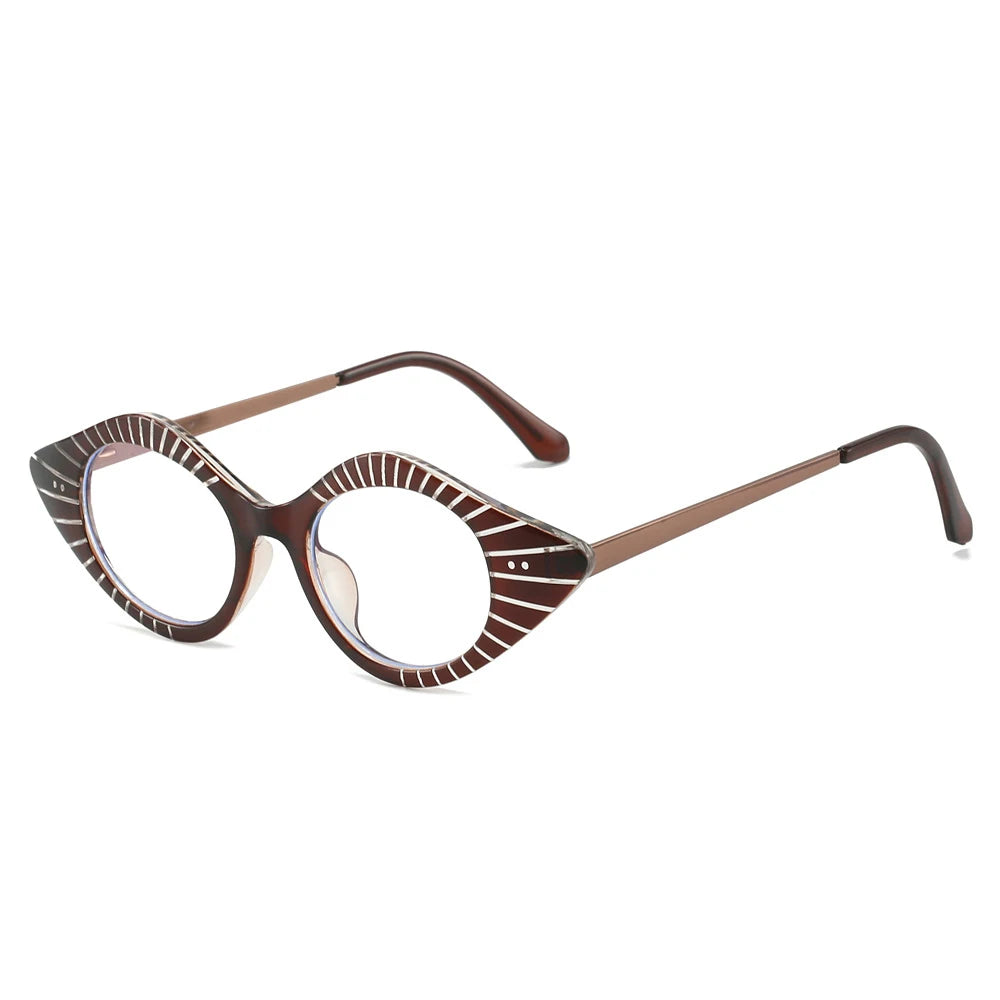 CCspace Women's Full Rim Small Cat Eye Plastic Eyeglasses 57281 - Stylish Retro Frame for Oval & Heart Face Shapes | Perfect for Office, Reading & Fashion Accessories