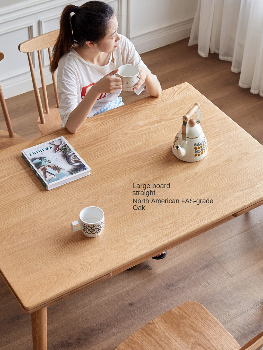 Solid Oak Wood Extendable Dining Table - Expandable Large Tabletop for Family Gatherings & Dinner Parties | Perfect for Small Spaces & Entertaining Guests
