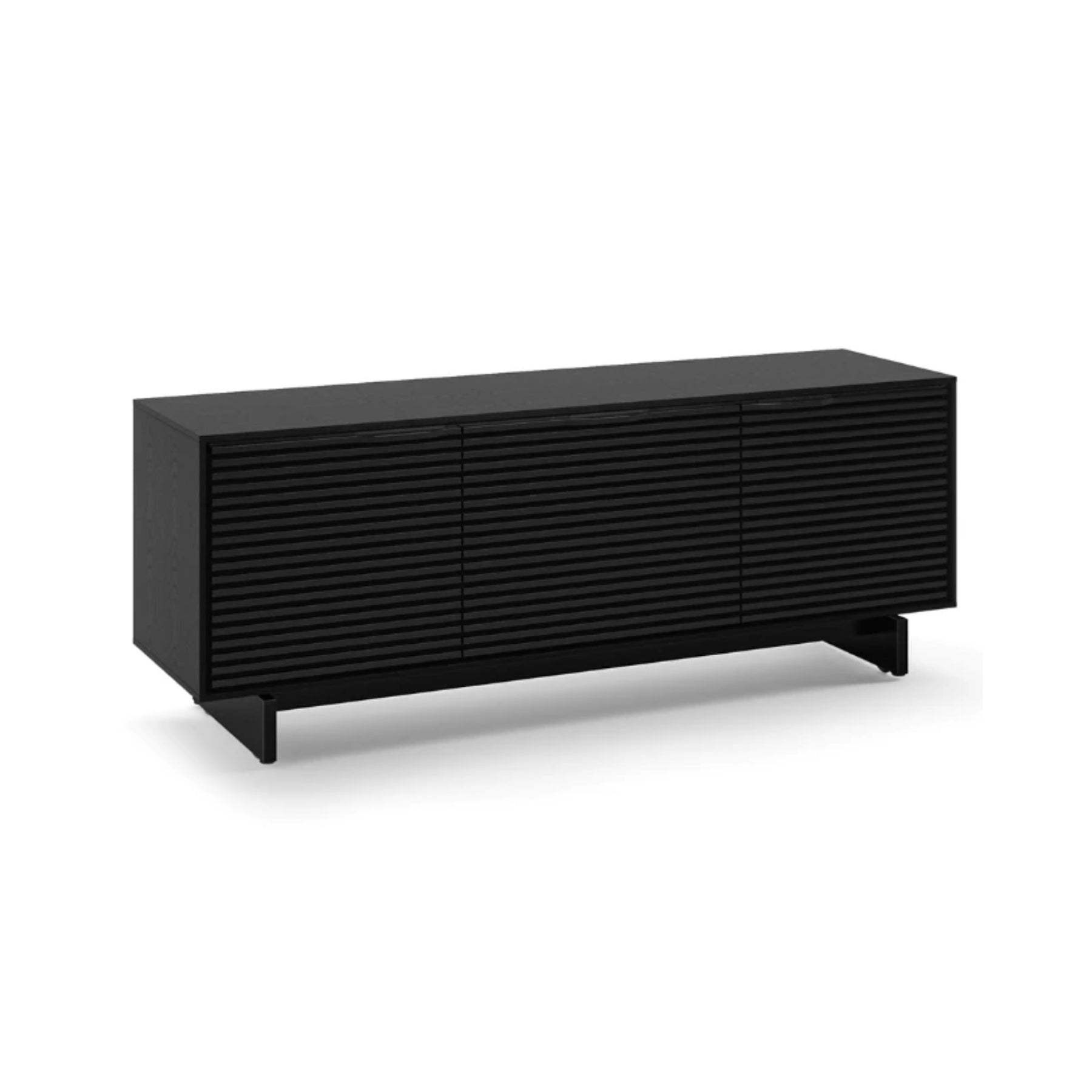BDI Align 7477 Modern Media Console - Ebonized Ash Finish TV Stand with Adjustable Shelves for Living Room Home Theater Setup