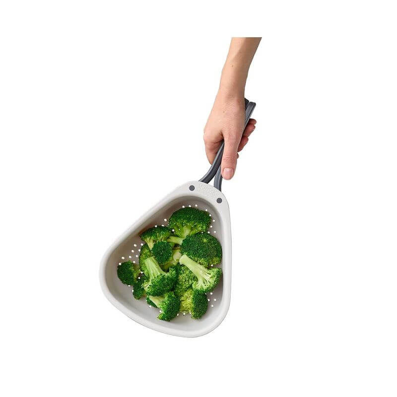 Joseph Joseph Droplet Large Plastic Folding Colander - Collapsible Kitchen Strainer for Pasta, Vegetables & Fruits - Space Saving Design for Small Kitchens & Camping