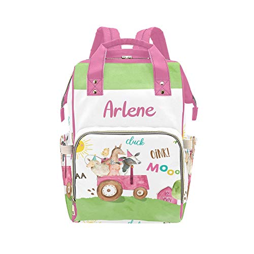 Personalized Farm Animals Diaper Backpack - Custom Name Baby Travel Bag for Boys & Girls | Perfect for Daycare, Outings & Baby Shower Gifts