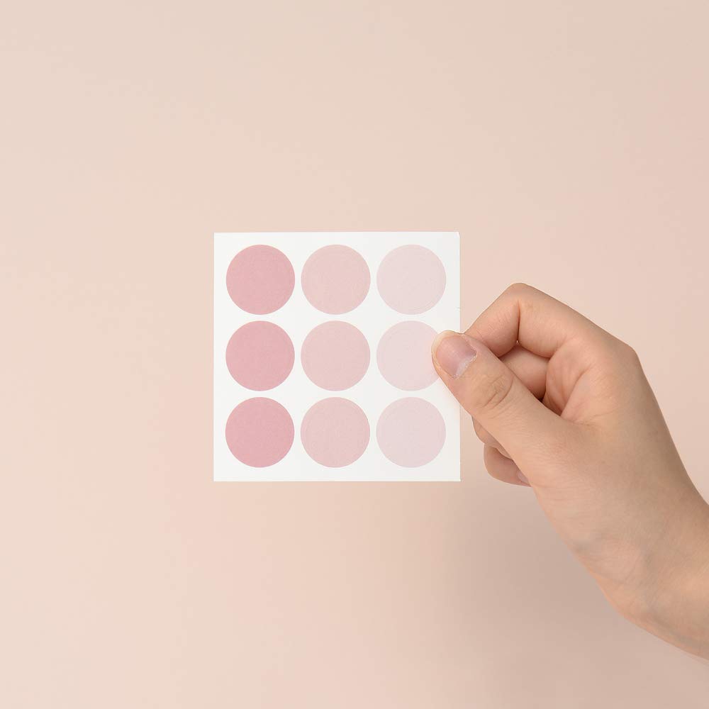 Monolike Circle Stickers - 36 Sheets Medium Size See Through Dot Stickers Set (12 Styles) - Perfect for Planners, Bullet Journals, Scrapbooking & DIY Crafts