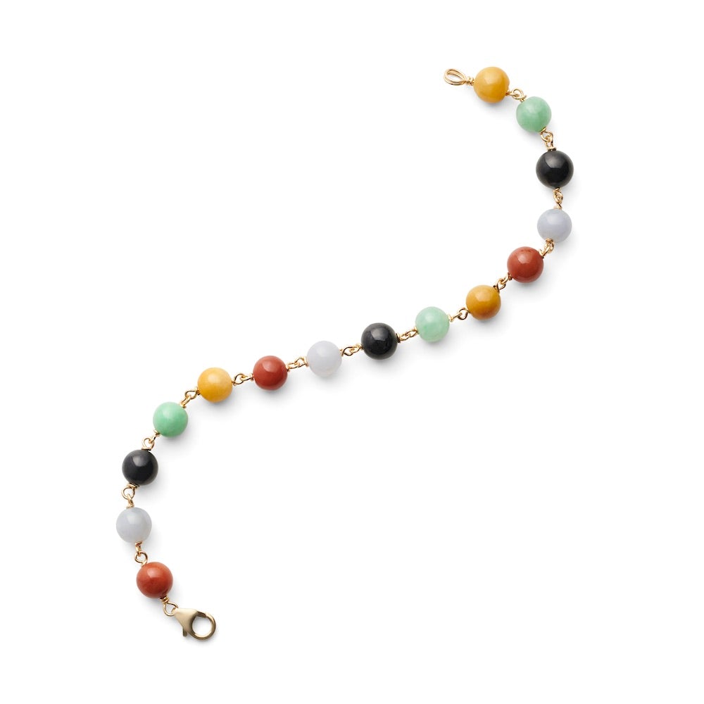 Multicolor Jade Bracelet for Women - Natural Stone Beaded Wristband - Elegant Handmade Jewelry Gift for Birthday, Wedding & Special Occasions