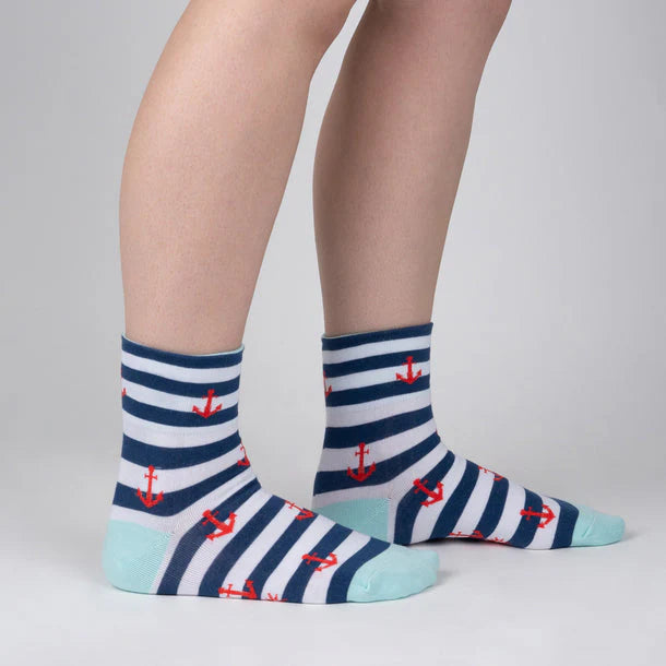 Fun & Comfortable Sock It To Me Turn Cuff Crew Socks - 'Lil Bit Salty' Design - Perfect for Casual Wear, Gifts & Everyday Fashion