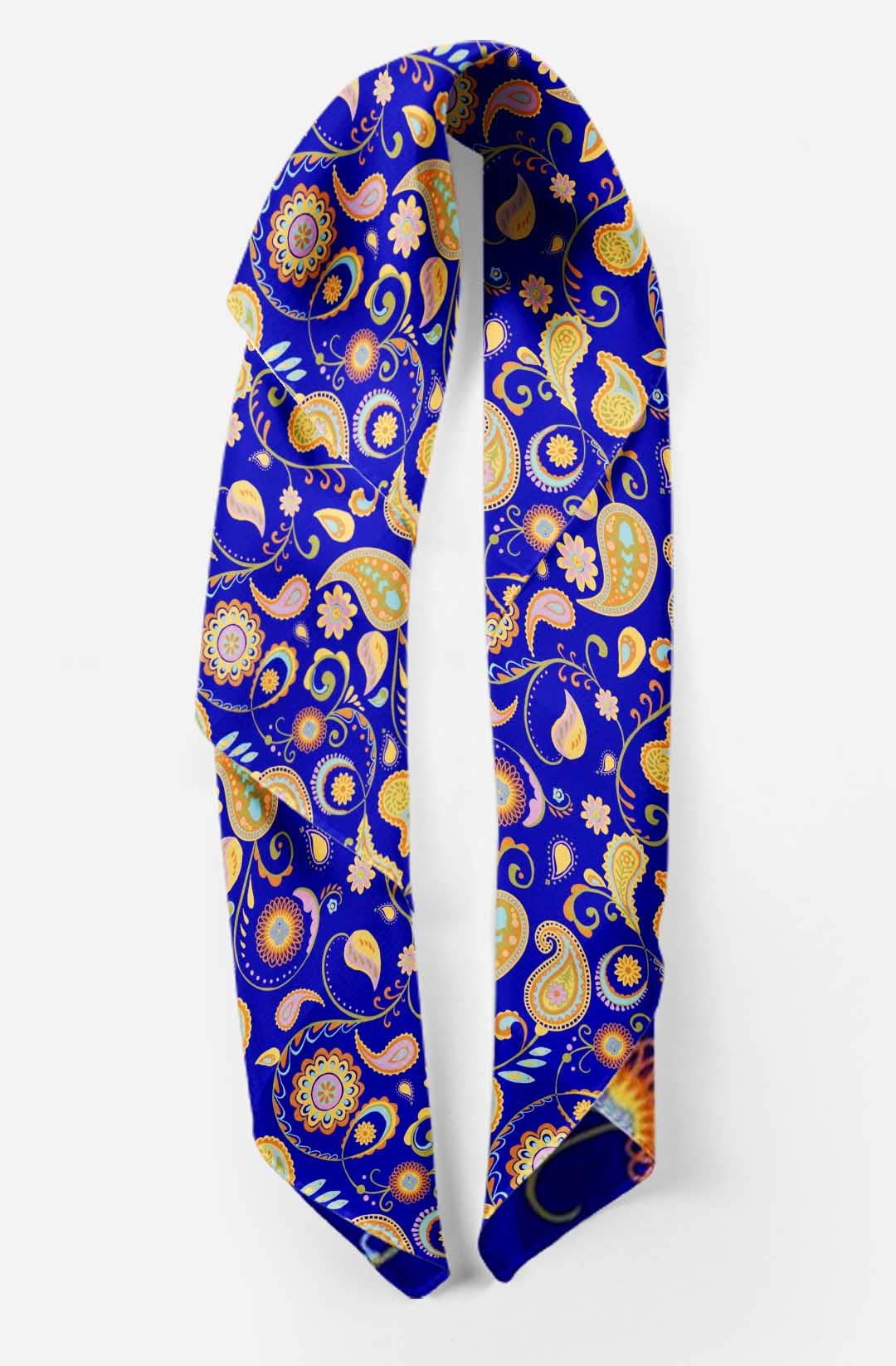 Bimba Pure Silk Printed Head Bandanas & Neck Scarves for Women - Summer Fashion Accessory for Hair, Beach, Yoga, and Outdoor Activities