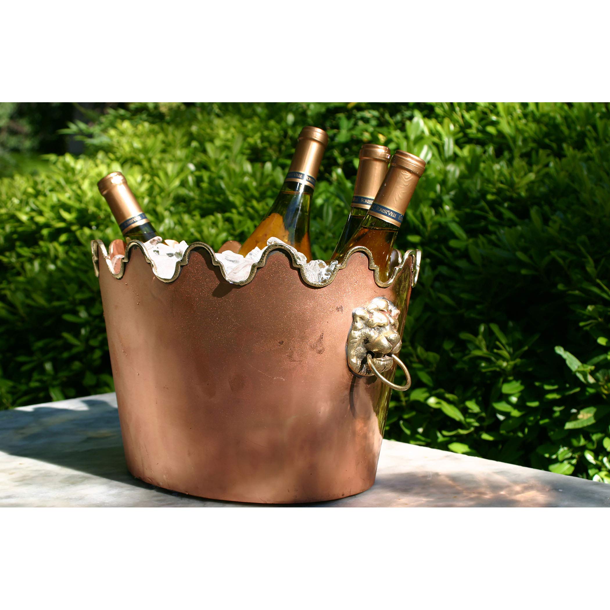 Elk Lighting Chiller Ice Bucket - Copper Wine Cooler & Beverage Bucket for Parties, Weddings, and Home Bar Decor