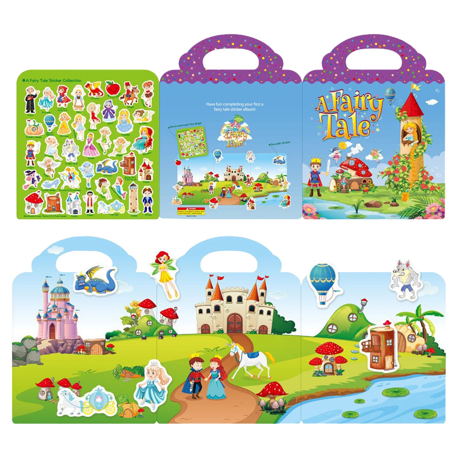 Princess Sticker Book for Kids - Reusable Activity for Birthday Party