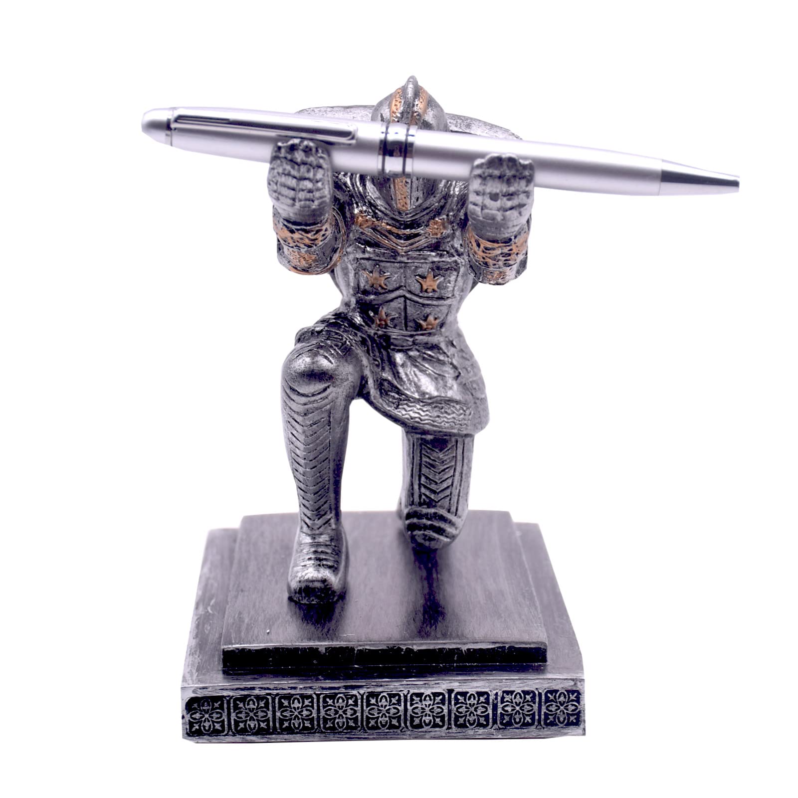 Medieval Knight Pen Holder - Iron Shield Soldier Desk Organizer & Pencil Holder for Office, Gaming Room, or Medieval-Themed Decor