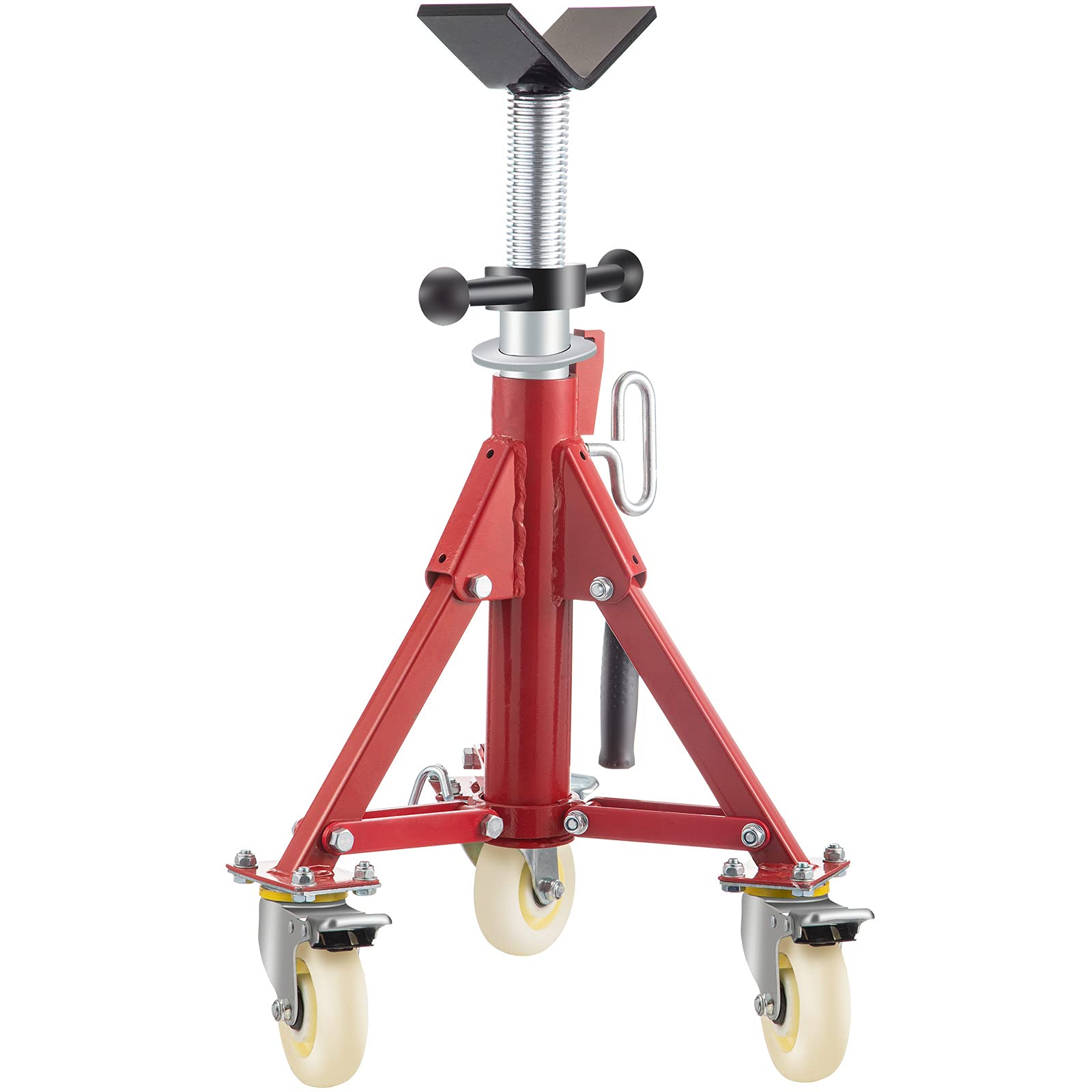 VEVOR Adjustable Pipe Stand 20-37 Inch Height, 882 LB Capacity with Casters - Folding Portable Pipe Jack Stand for 1/8