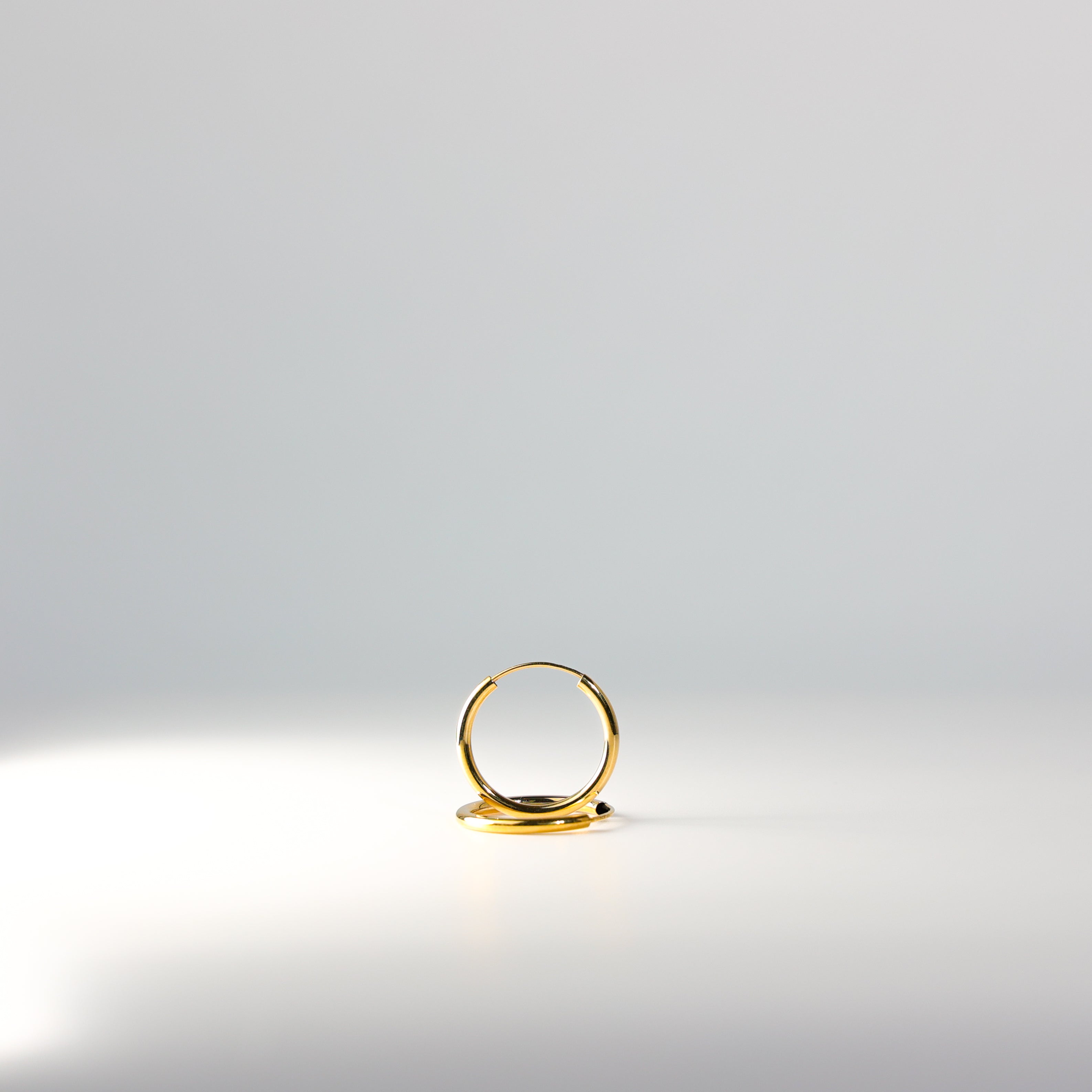 14K Gold 2mm Endless Hoop Earrings 20mm - Classic Circle Huggie Earrings for Women, Model 131 | Perfect for Everyday Wear, Date Night & Gift Giving