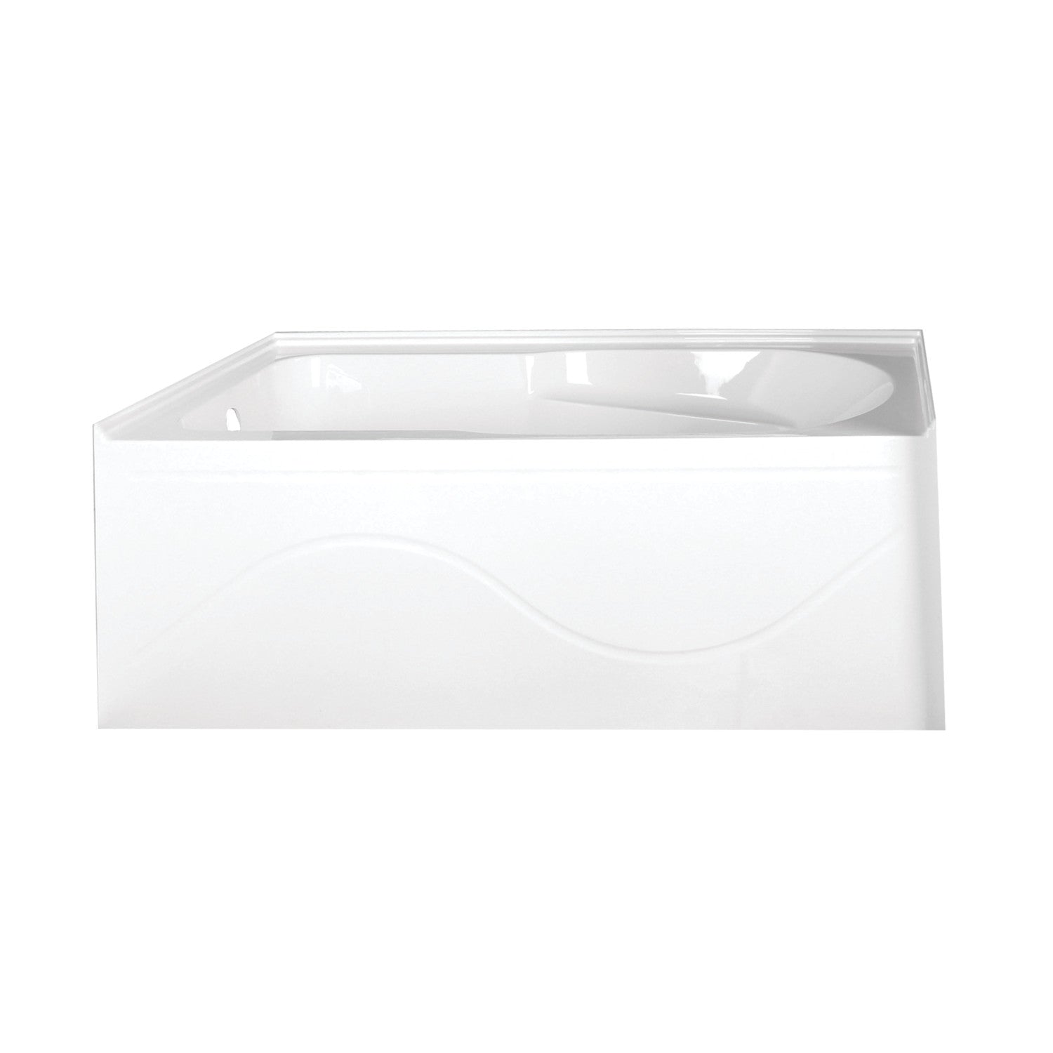 Aqua Eden VTAP603022L 60-Inch Acrylic Rectangular 3-Wall Alcove Bathtub - Anti-Skid Surface, Left Hand Drain, Glossy White - Perfect for Modern Bathrooms & Spa-Like Retreats