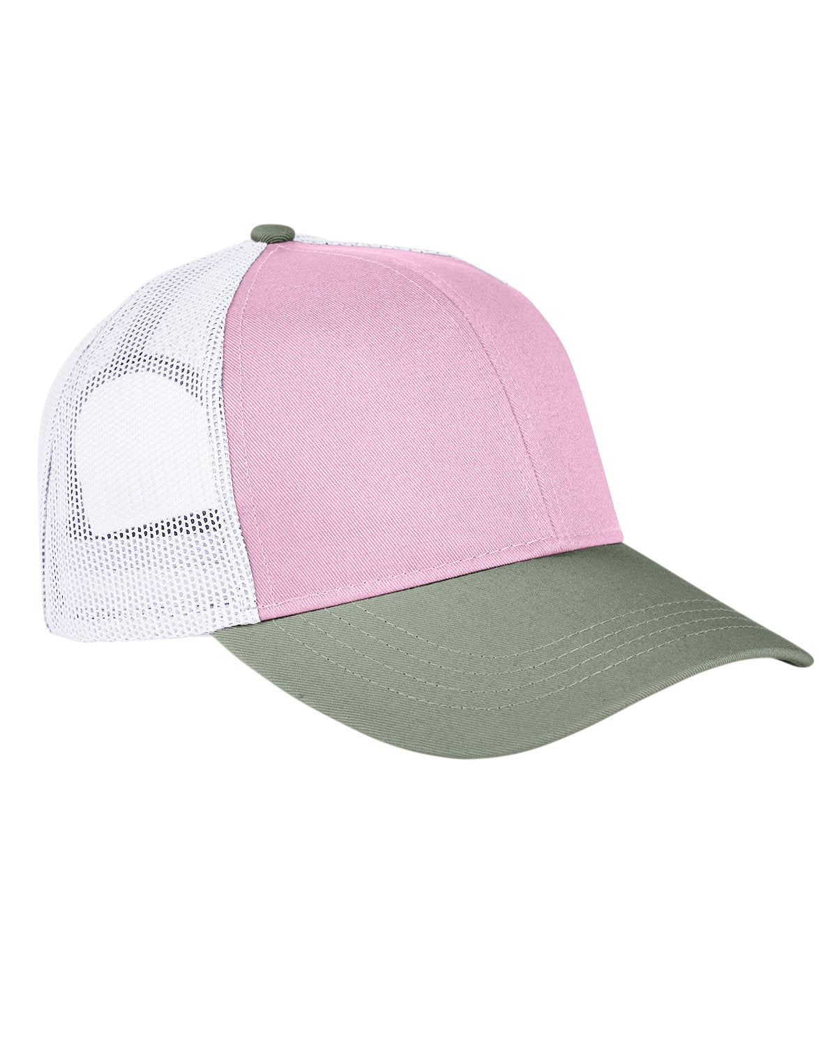 Authentic Pigment AP1919 Tri-Color Trucker Hat - Stylish Adjustable Baseball Cap for Men & Women - Perfect for Outdoor Sports, Casual Wear & Street Fashion