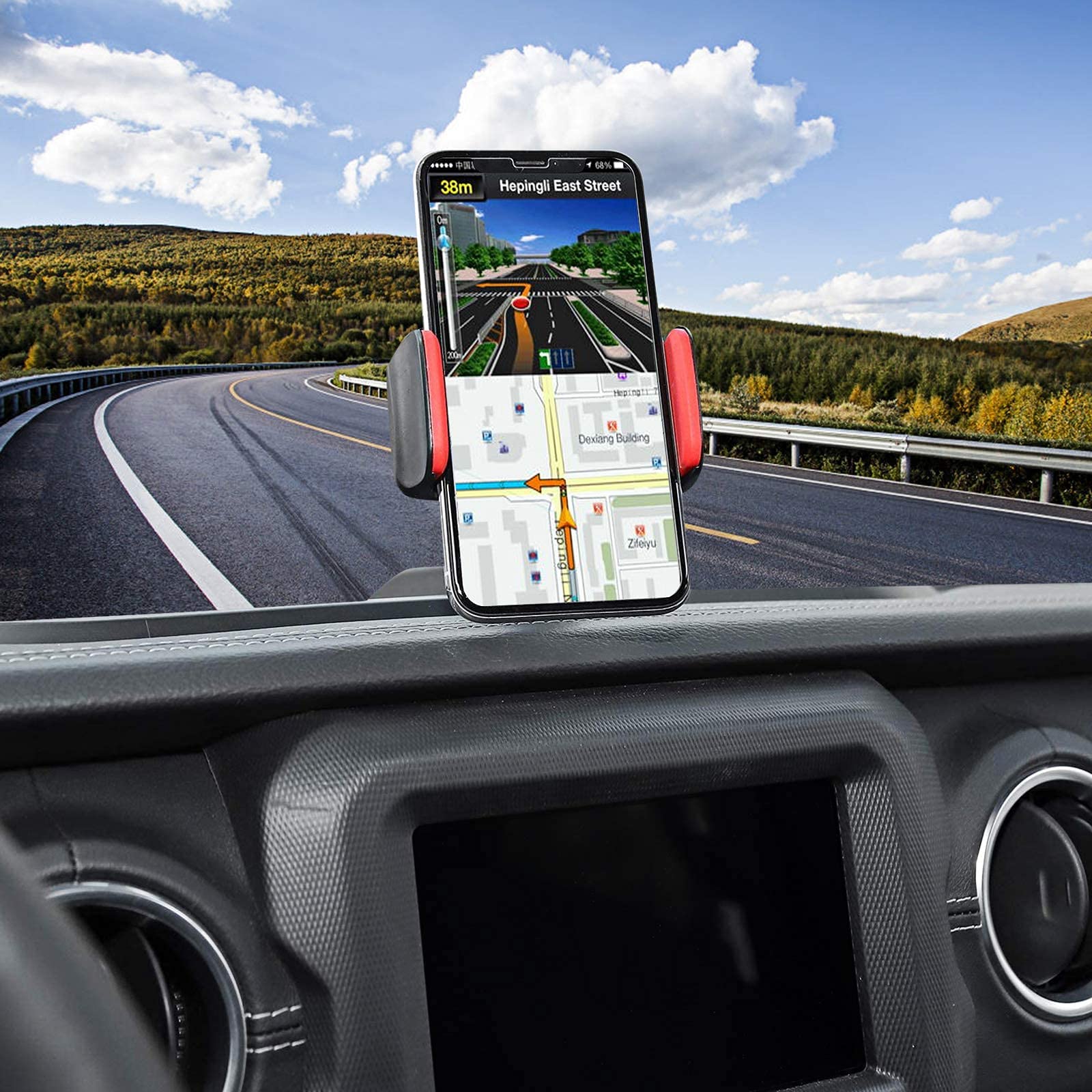 TINNYFY Multi-Function Phone & Walkie Talkie Mount for 2018-2021 Jeep Wrangler JL - Anti-Slip Car Phone Holder, Radio Bracket & Organizer | Perfect for Off-Roading, Camping & Daily Commute