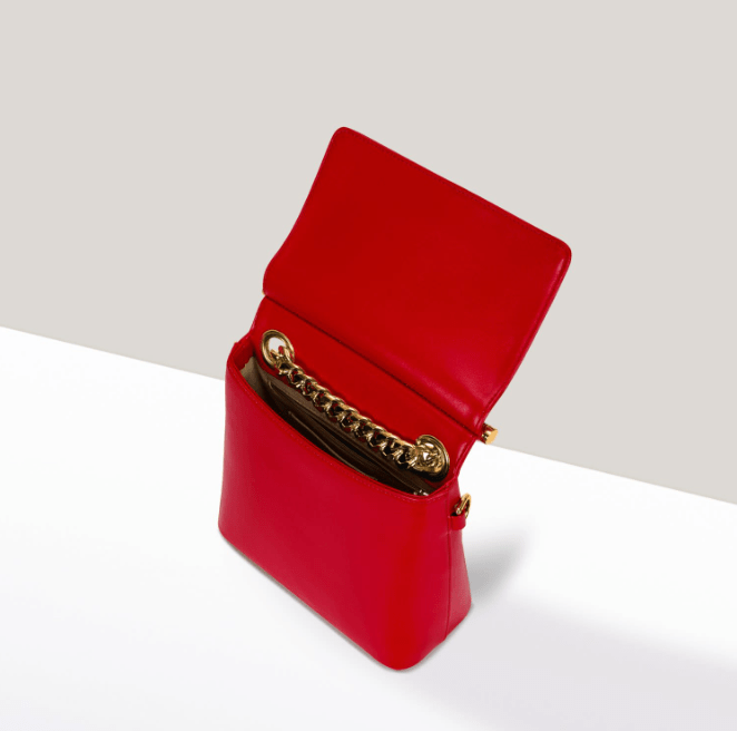 Mona Apple Leather Crossbody Bag for Women - Lipstick Red Genuine Leather Handbag | Perfect for Work, Travel & Everyday Use