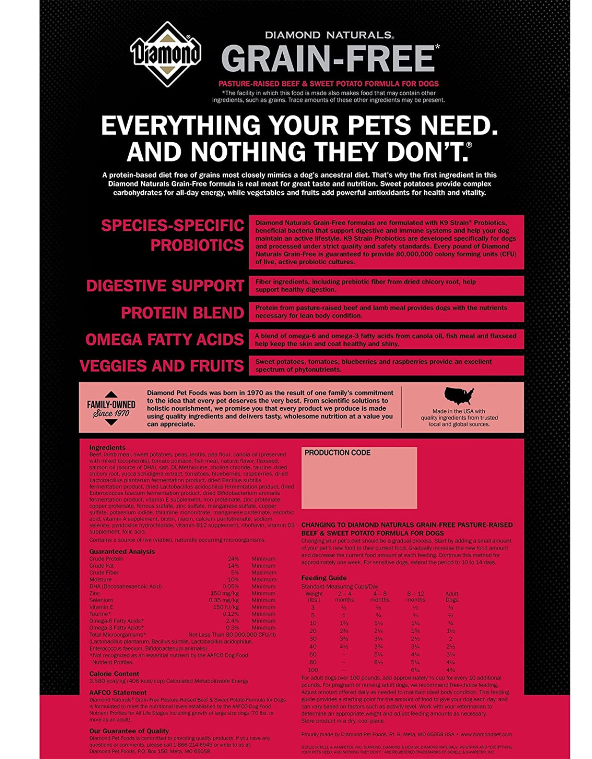 Diamond Naturals Grain-Free Beef & Sweet Potato Recipe Dry Dog Food - 5lb & 15lb Bags for Small & Large Breeds - Perfect for Sensitive Stomachs & Allergies - Ideal for Daily Meals & Training Treats