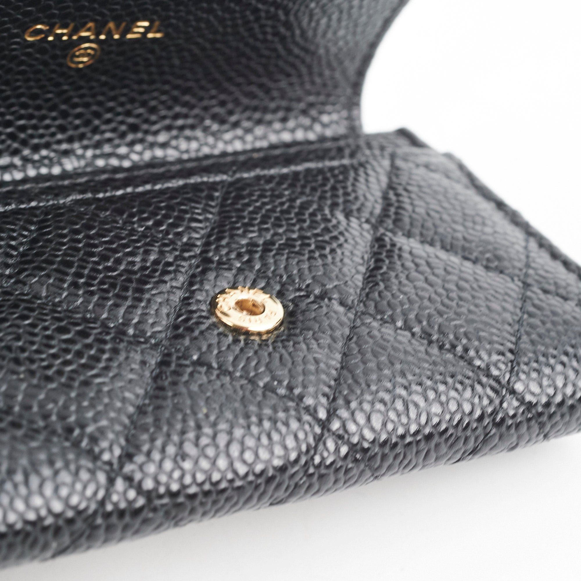 Chanel Quilted Caviar Leather Card Holder Wallet Black - Perfect for Everyday Use & Luxury Gift Giving
