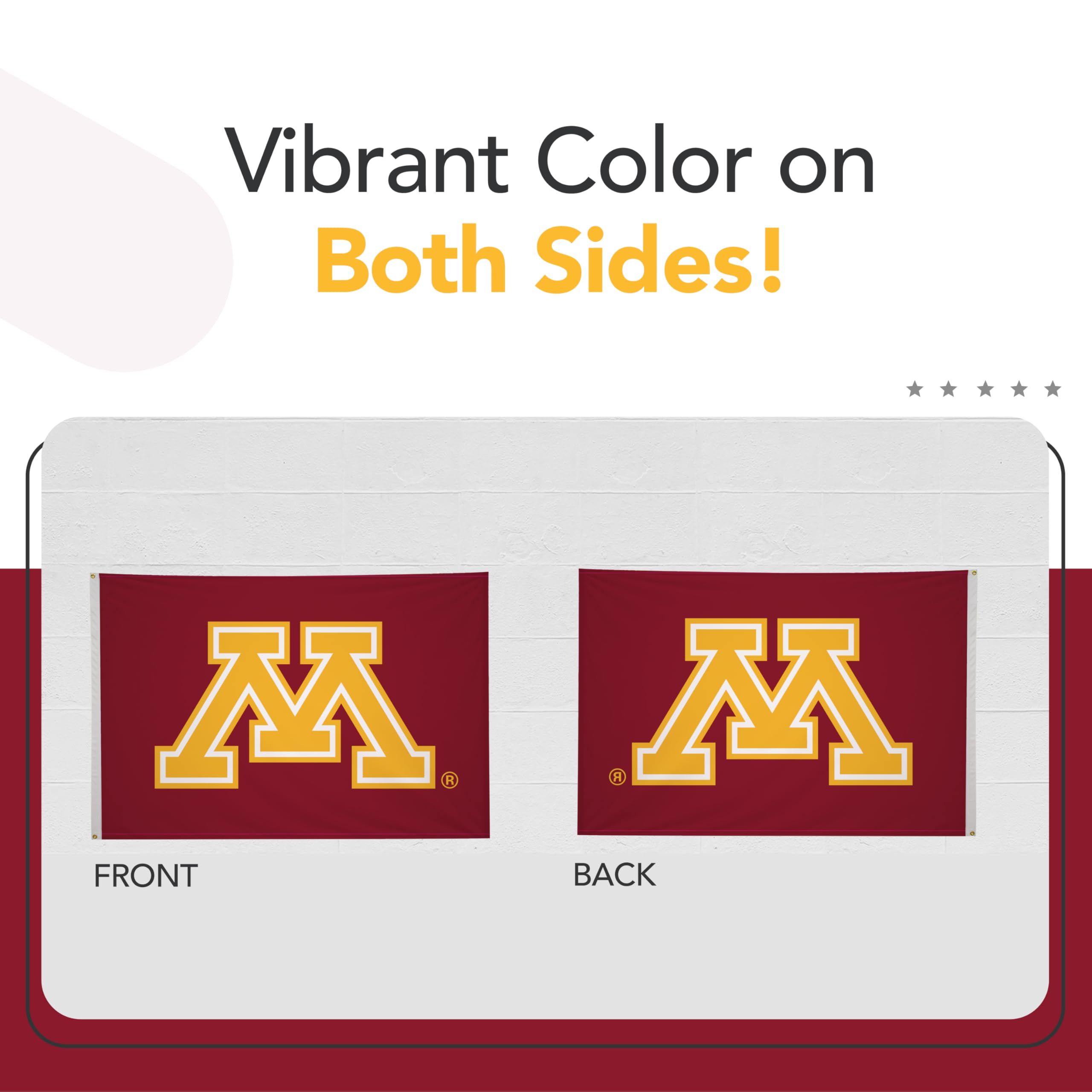 Minnesota Golden Gophers NCAA Licensed 5' x 8' Nylon College Sports Banner - Maroon, Gold & White - Perfect for Game Day Decor, Tailgating & Dorm Room Wall Decor