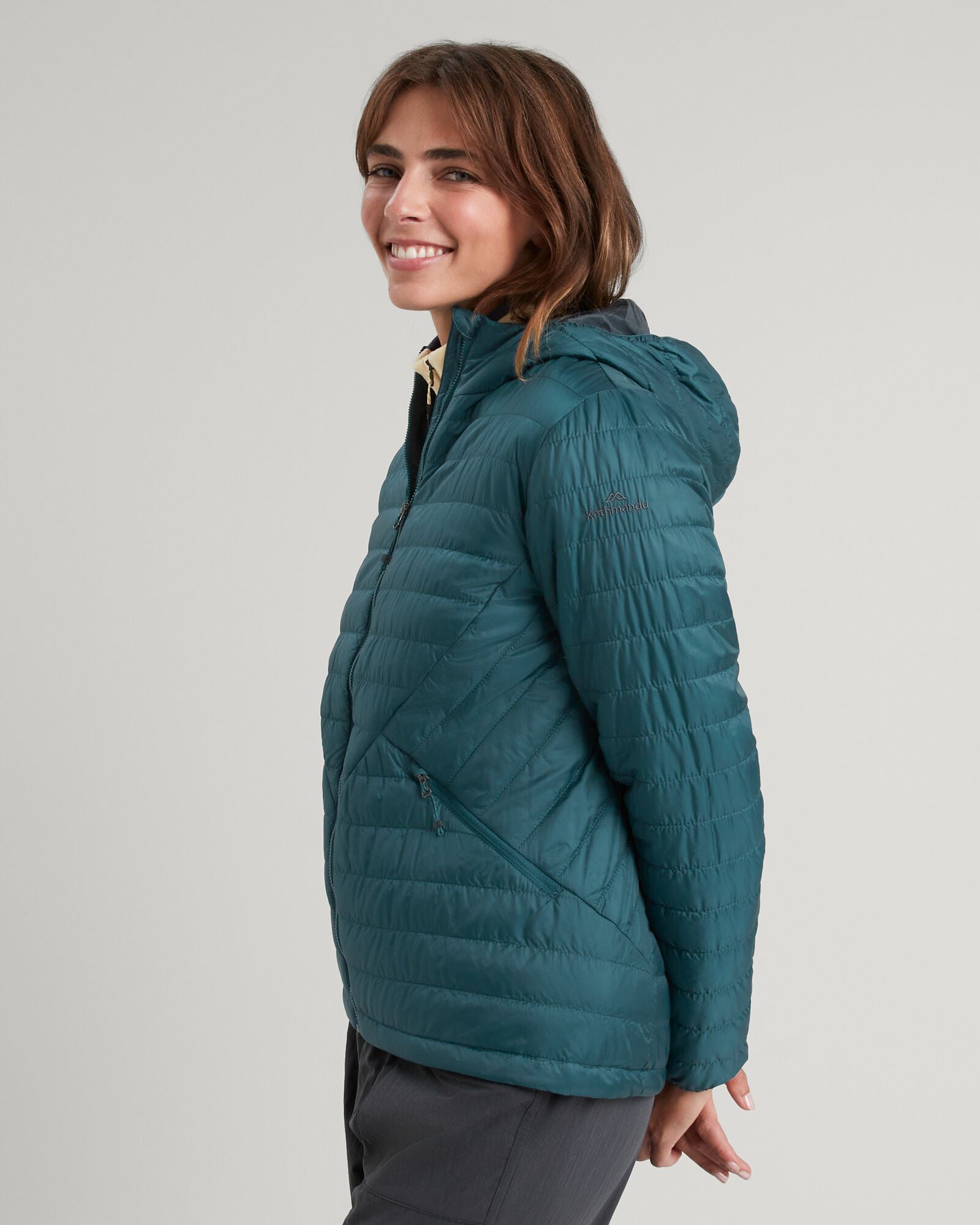 Heli R Women's novaLOFT Hooded Jacket - Lightweight Waterproof Winter Coat with Fleece Lining, Deep Lagoon Blue - Perfect for Hiking, Camping & Outdoor Activities