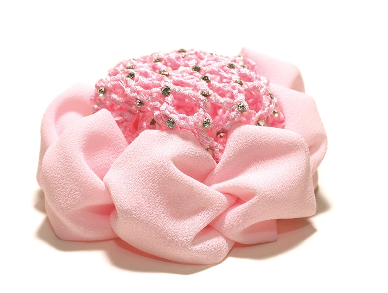 Elegant Pink Rhinestone Bun Cover with Clip - Perfect for Weddings, Parties, and Special Occasions