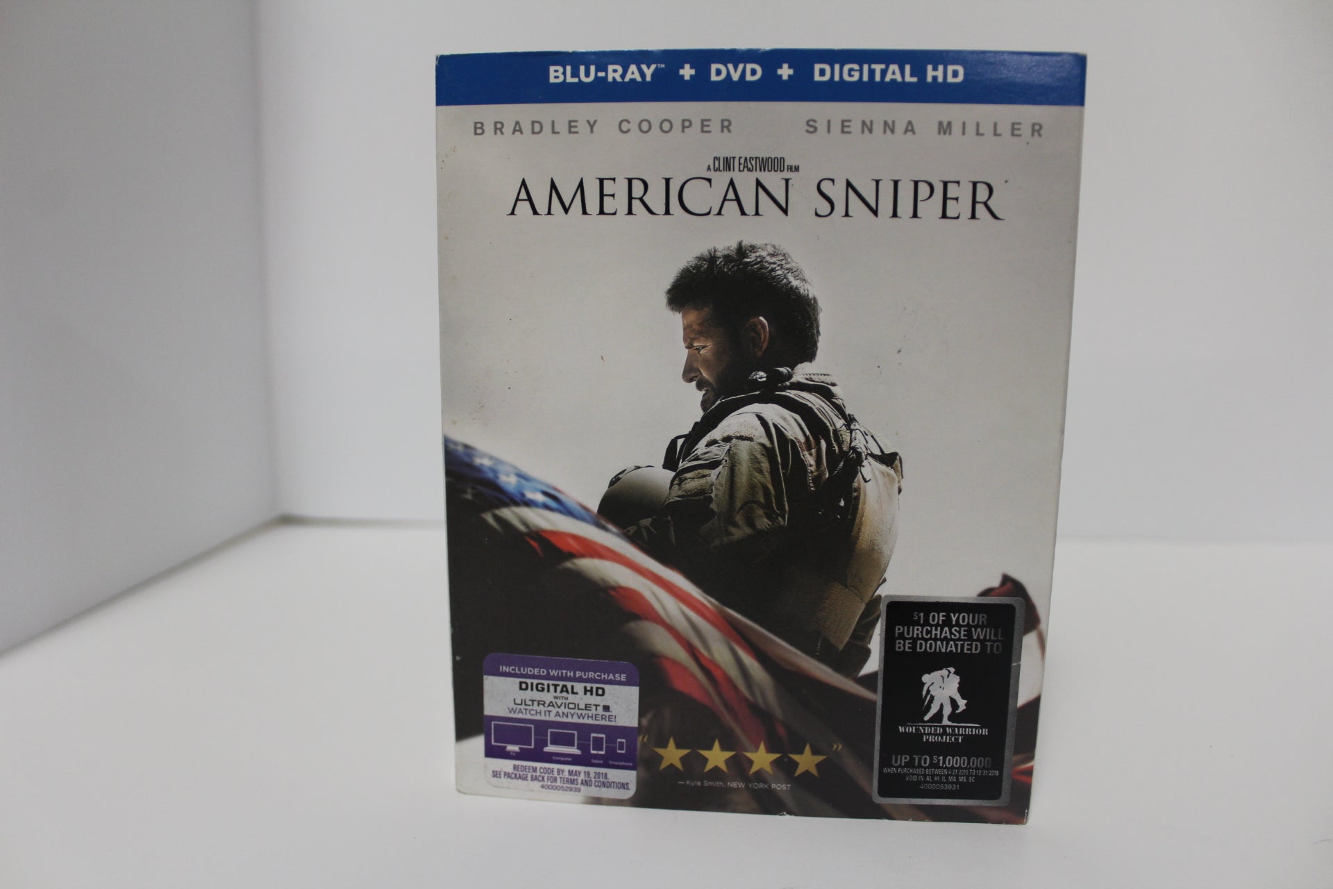 American Sniper (2014) Blu-ray + DVD 2-Disc Set - Clint Eastwood War Movie - Perfect for Home Theater & Military Film Collections