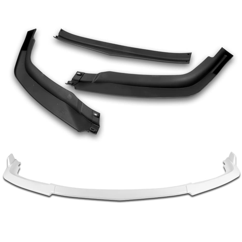 Q1-TECH Front Bumper Lip Spoiler for 2013-2015 Honda Accord Coupe (2DR) | Glossy White ABS Body Kit Splitter | STP-Style Air Chin | Perfect for Car Upgrades & Street Racing Style