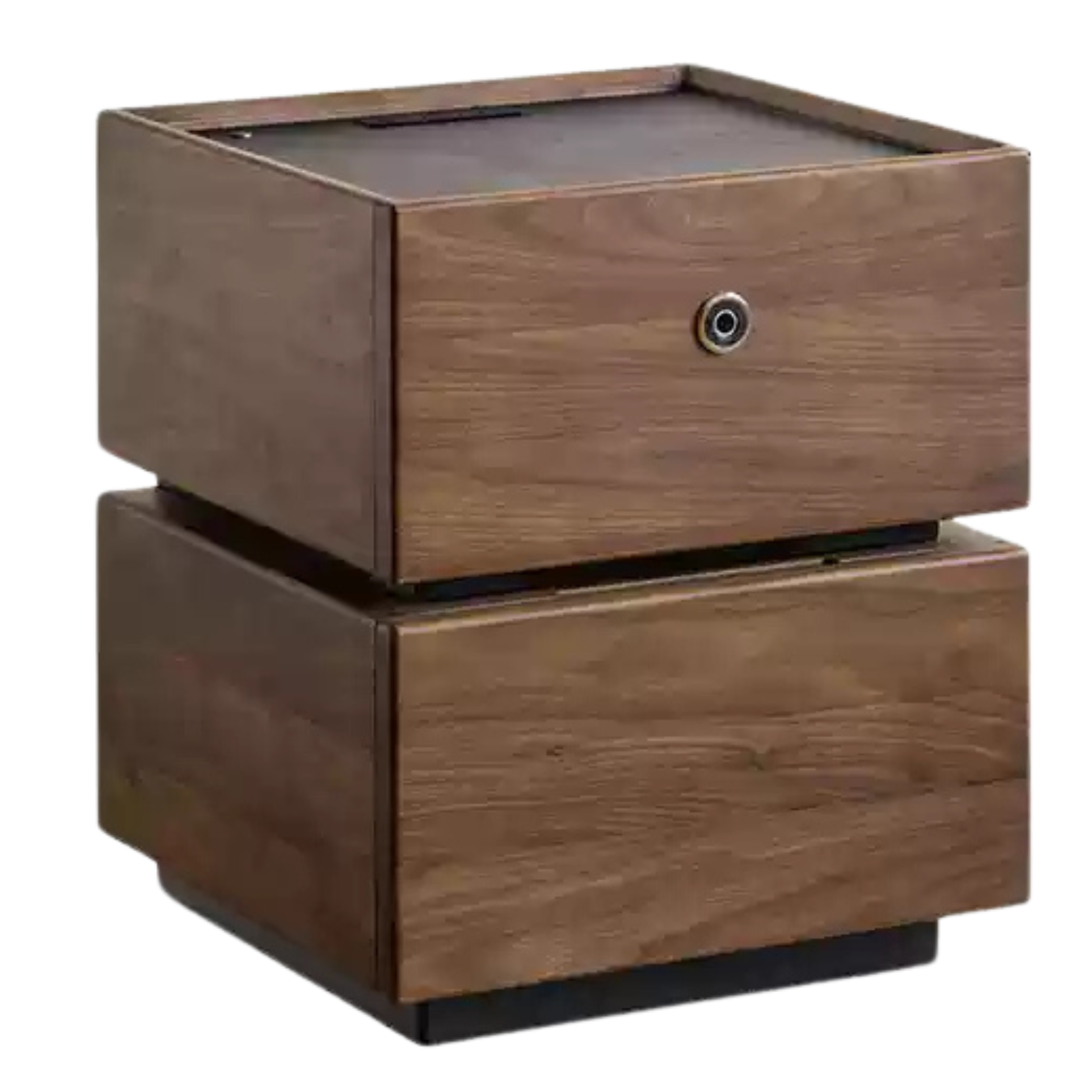 Premium Black Walnut Solid Wood Nightstand with Drawer - Modern Bedside Table for Bedroom, Living Room & Office - Durable Multi-Functional Storage Furniture