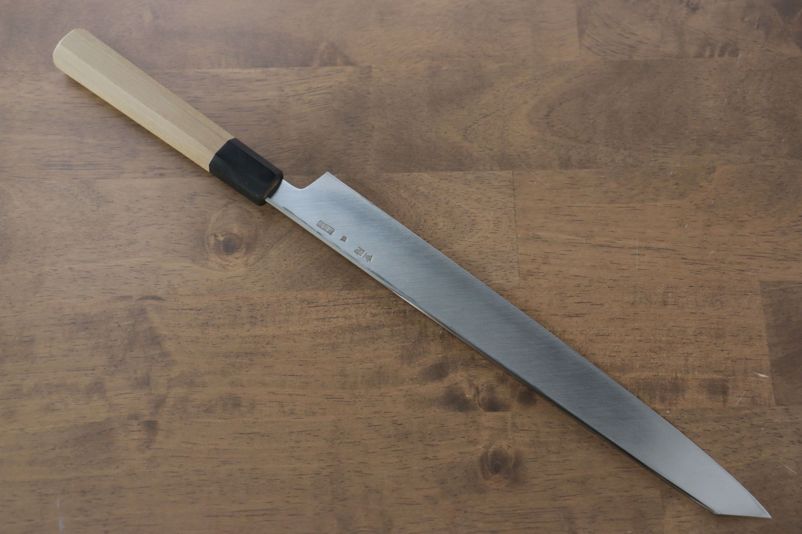 Premium Choyo Silver Steel No.3 Mirrored Finish Kengata Yanagiba 300mm Sushi Knife - Magnolia Wood Handle - Professional Japanese Kitchen Knife for Sashimi, Sushi & Precision Cutting