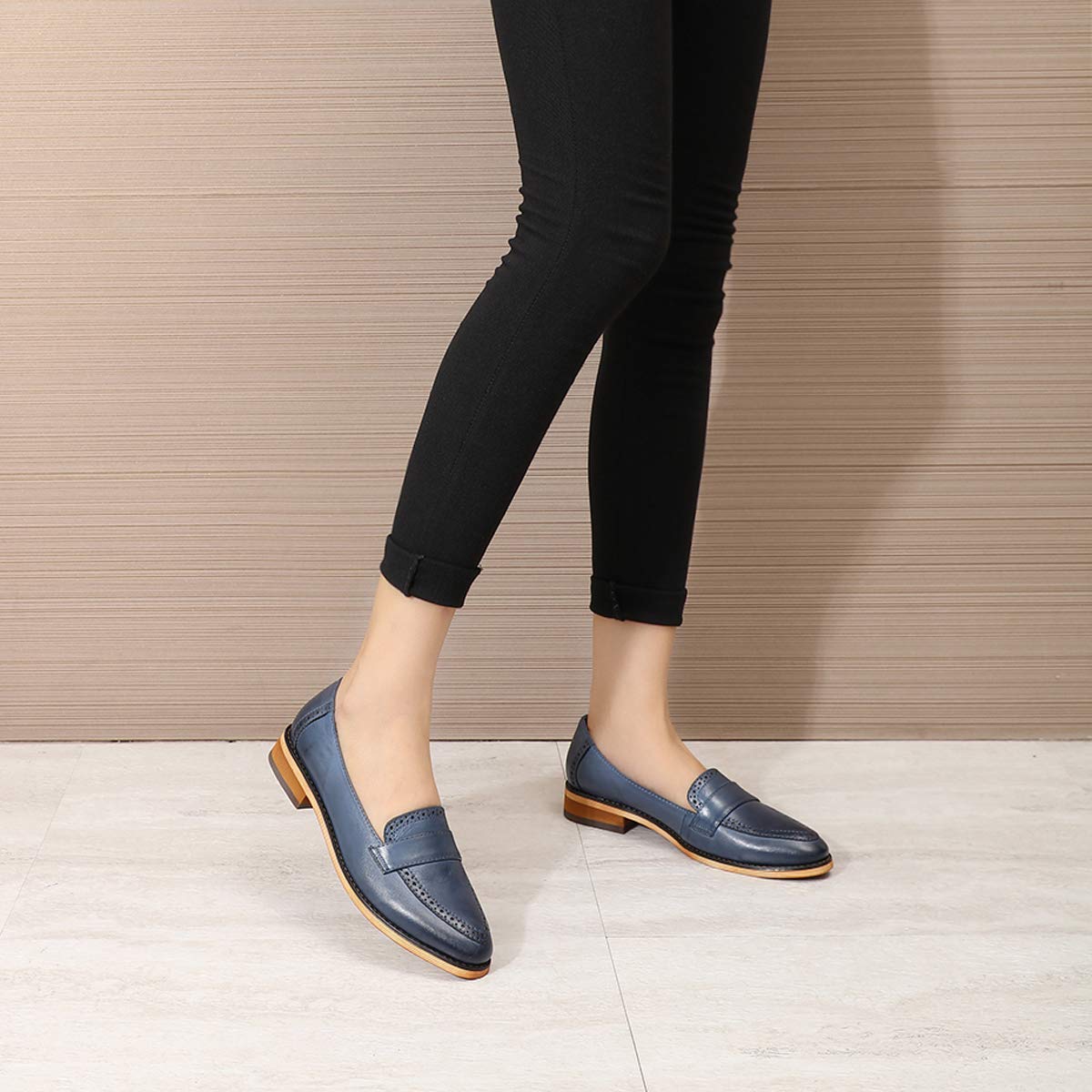 Women's Classic Leather Penny Loafers - Slip On Dress Shoes for Office, Work & Casual Wear | Comfortable & Stylish Flats for Ladies | Perfect for Business, Travel & Everyday Outfits