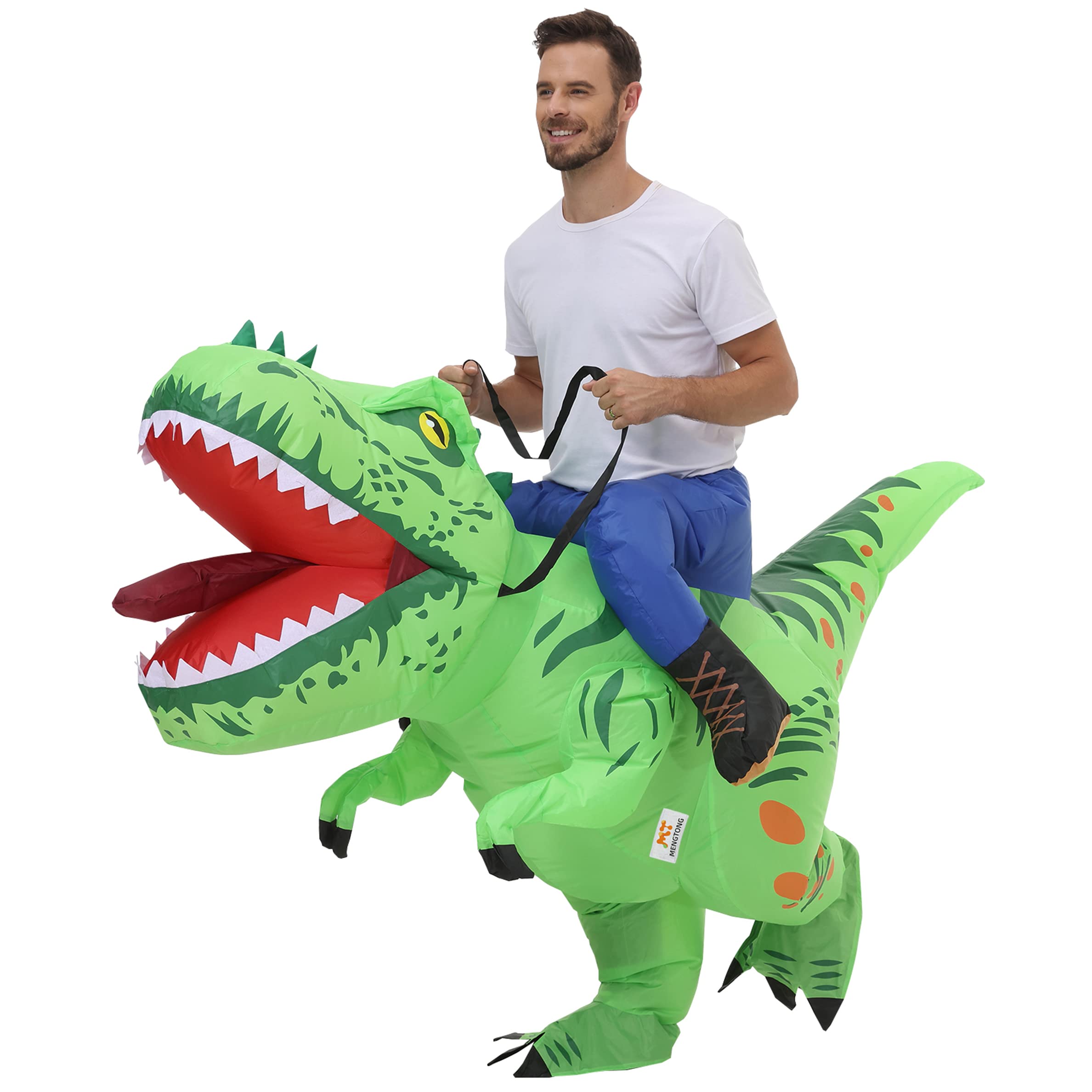 MT MENGTONG Inflatable Dinosaur Costume for Adults - Funny T-Rex Halloween Costume for Men & Women | Dinosaur Rider Outfit for Parties, Cosplay & Events