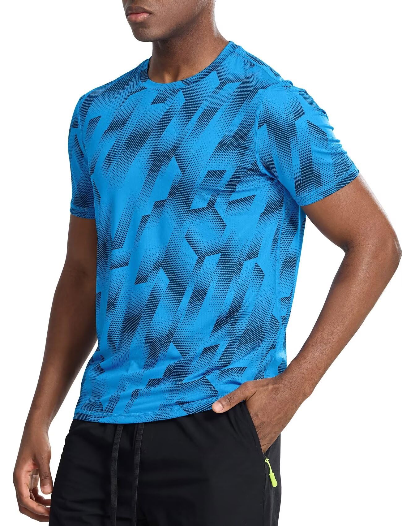 Zengjo Men's Quick Dry Moisture Wicking Workout Shirts - Breathable Gym Running Athletic T-Shirts Short Sleeve Fitted Tee for Fitness, Jogging & Outdoor Activities